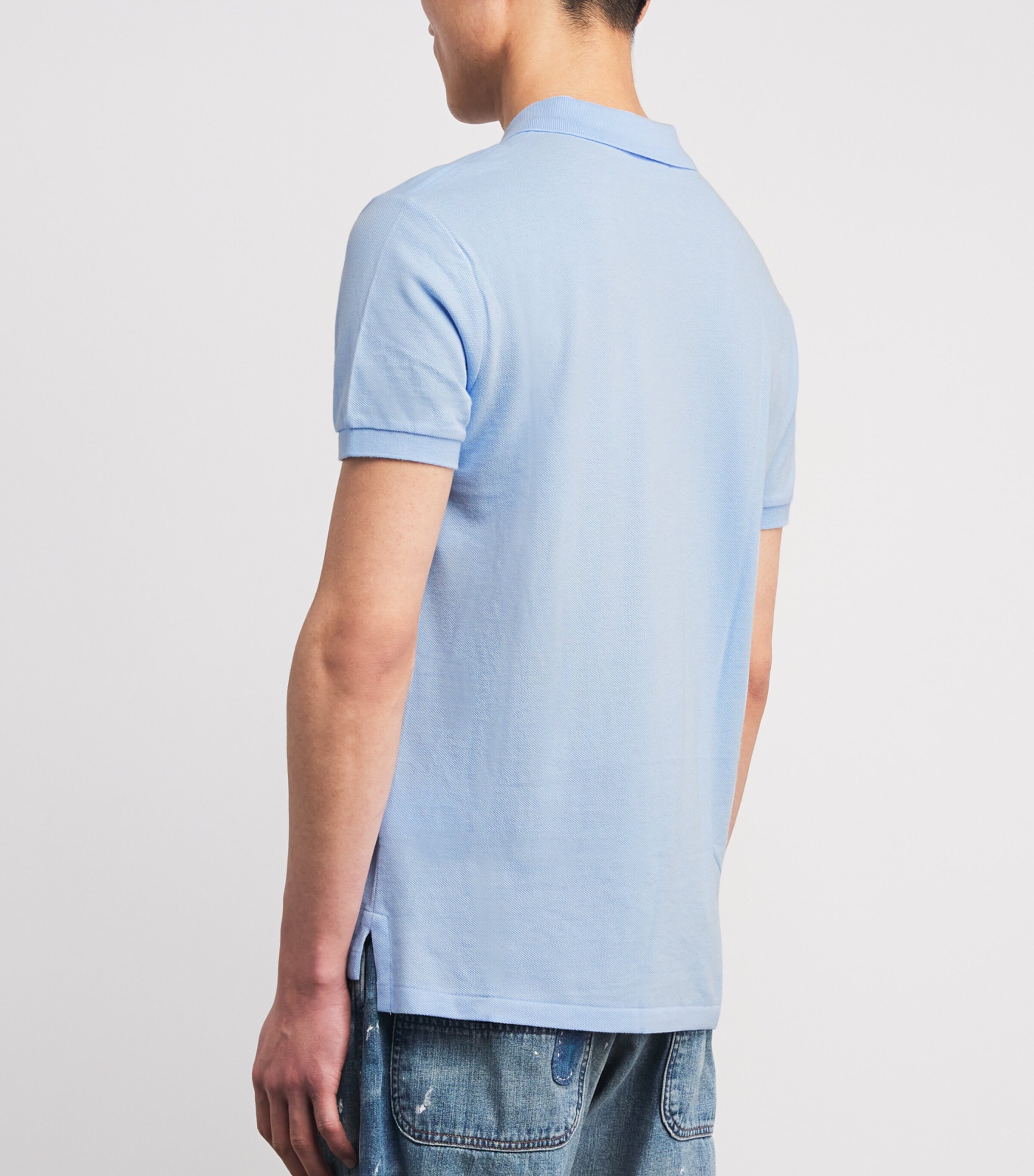 Polo Ralph Lauren Mens Cotton Mesh Polo Pony Polo Shirt Office Blue Image 4