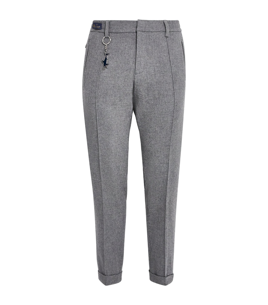 Wool-Cashmere Drawstring Chinos 67 GREY Image 1