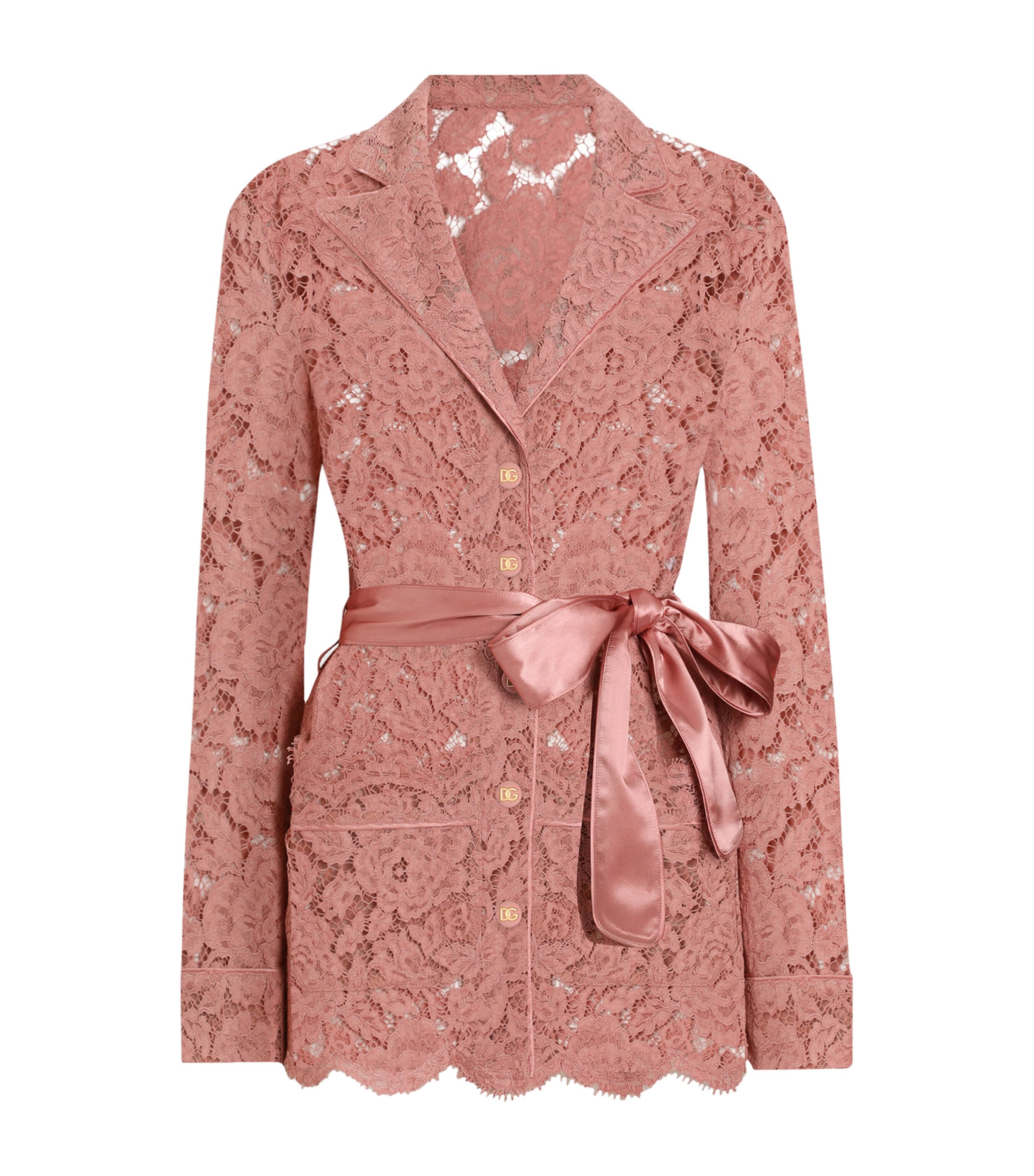 Dolce & Gabbana Floral Cordonetto Lace Pajama Shirt