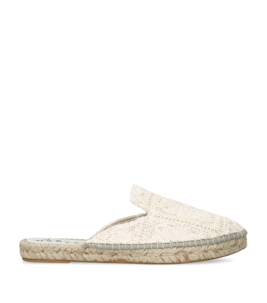 Manebi Woven La Havana Espadrille Slides Bone Image 1