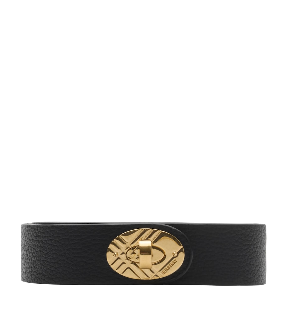 Burberry Leather Cotswolds Belt Blackgold Hdw Image 1