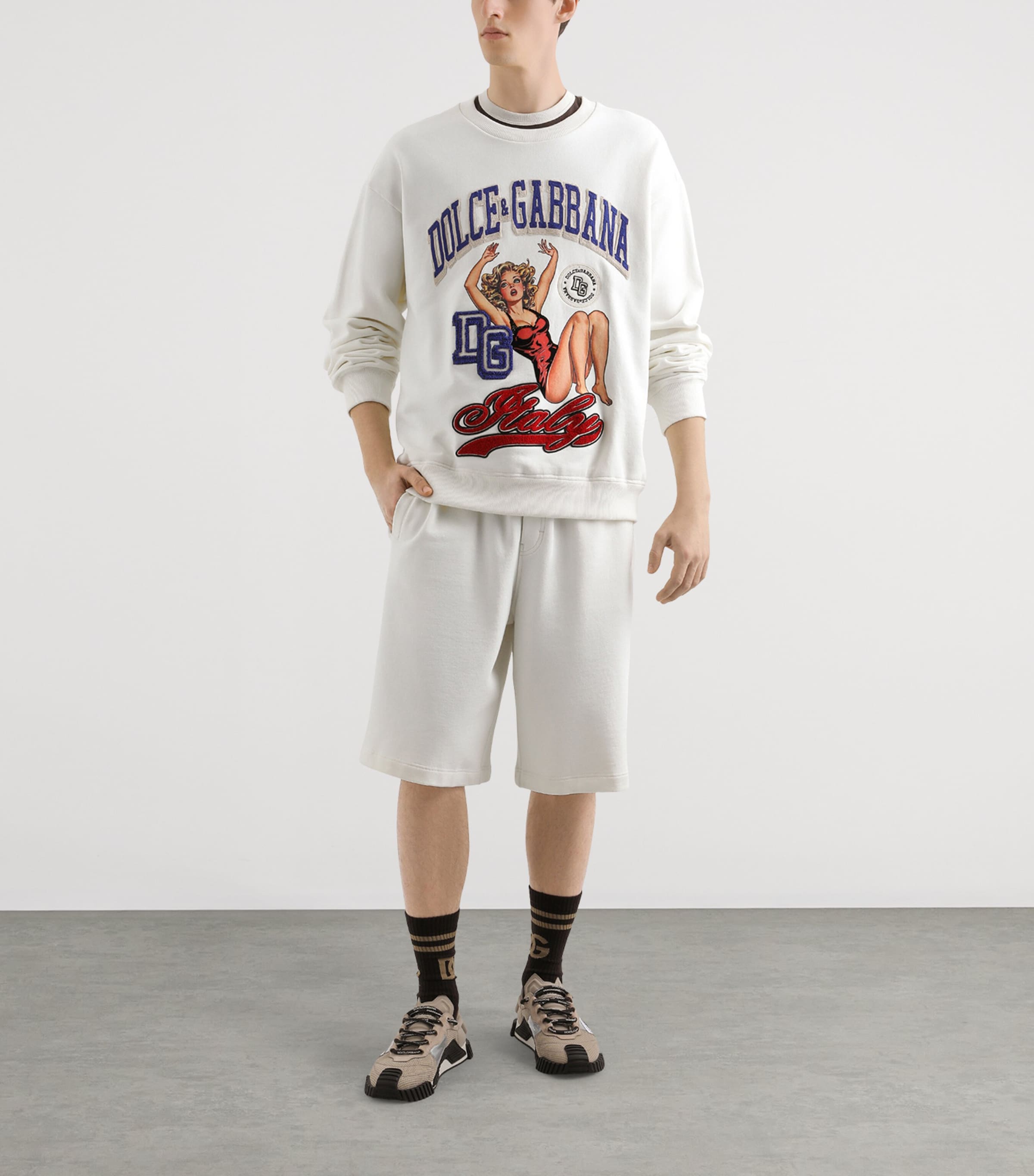 Cotton Graphic Sweatshirt A4567-CREAM Image 2