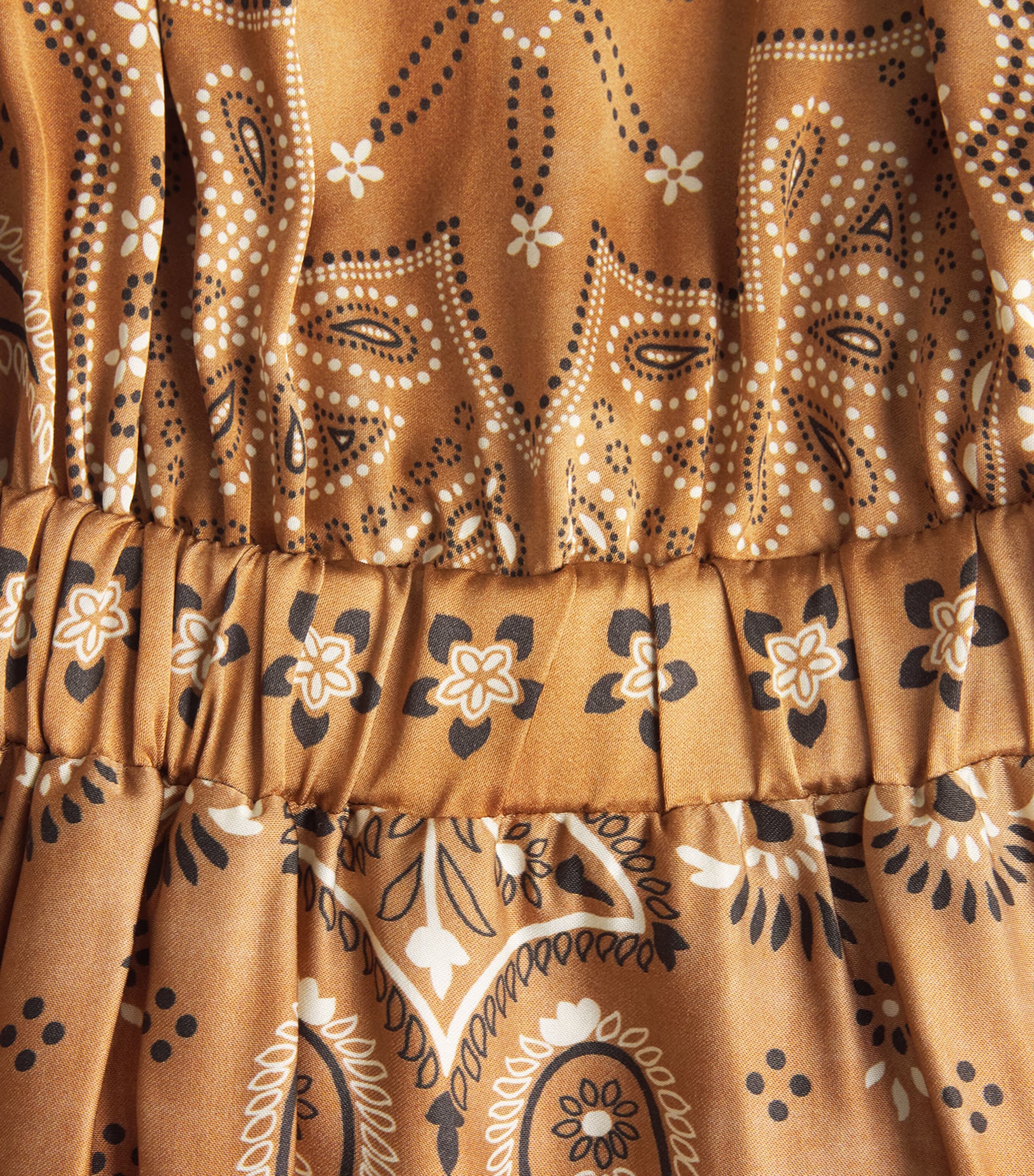 Sandro Paris Womens Bandana Print Midi Dress Brown / Black Image 6