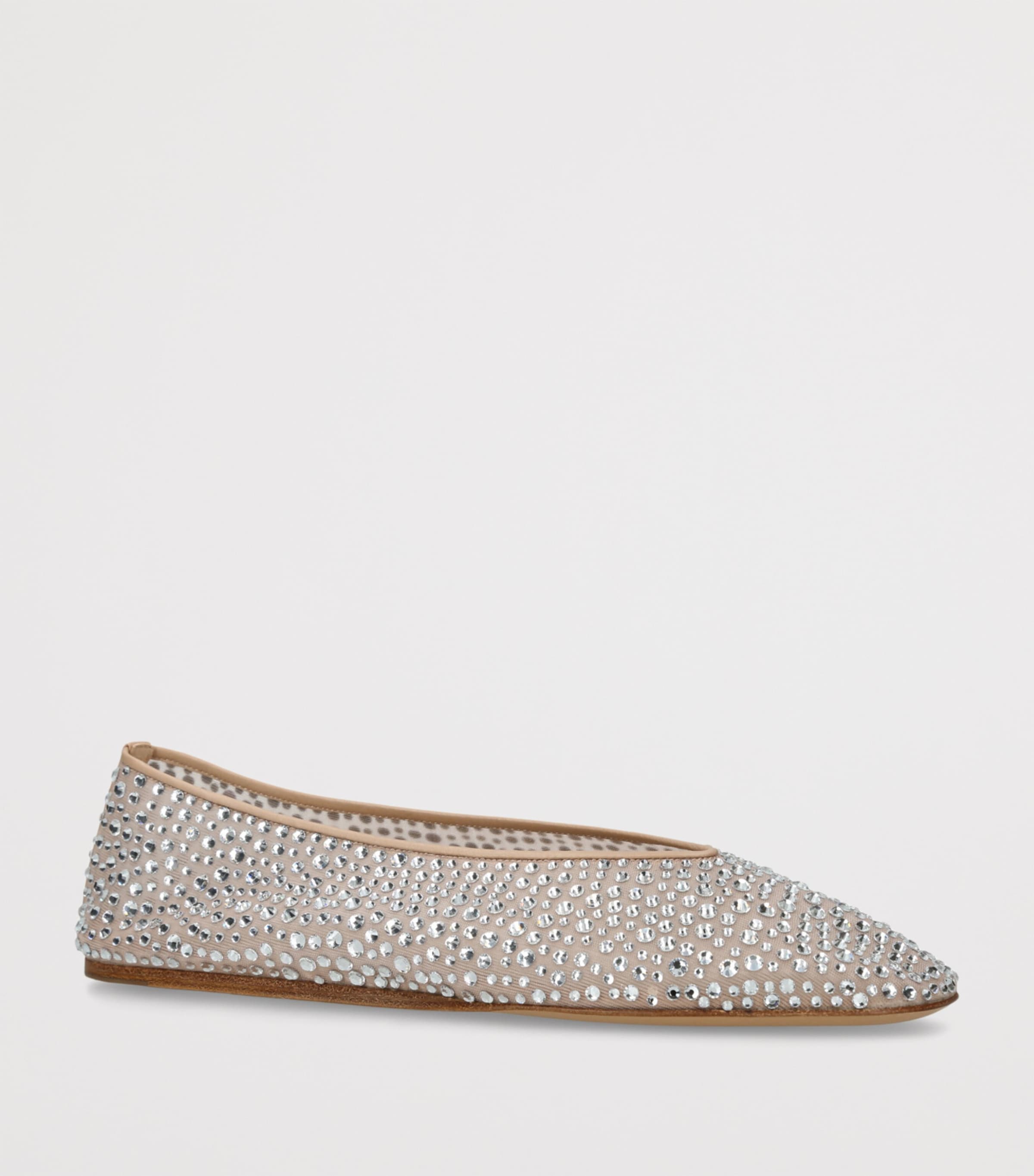 Crystal-Embellished Luna Ballet Flats TAUPE COMB Image 3