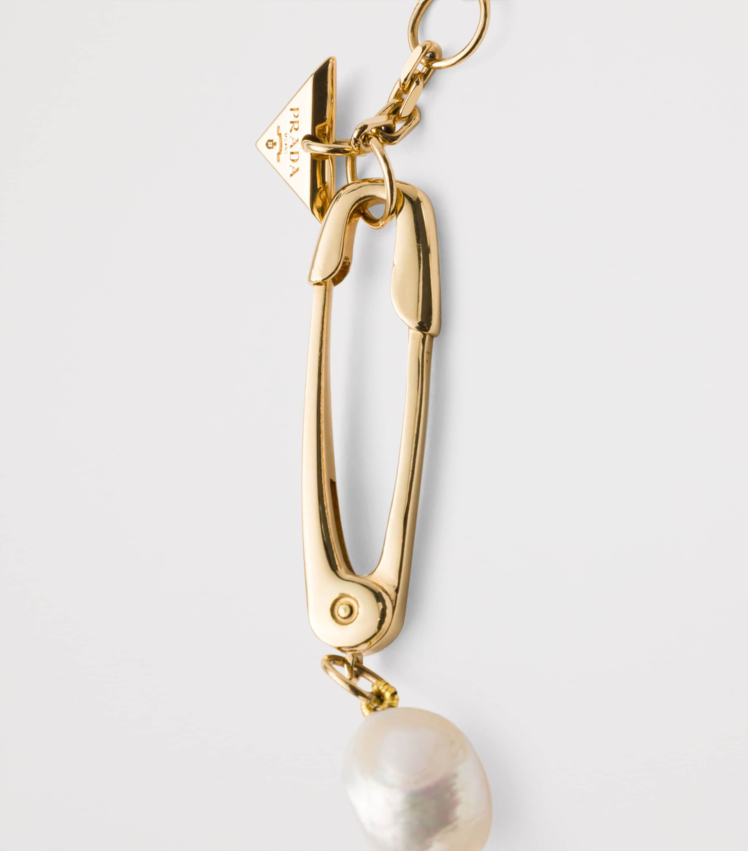 Prada Pearl Safety Pin Bracelet Gold/silver Image 4