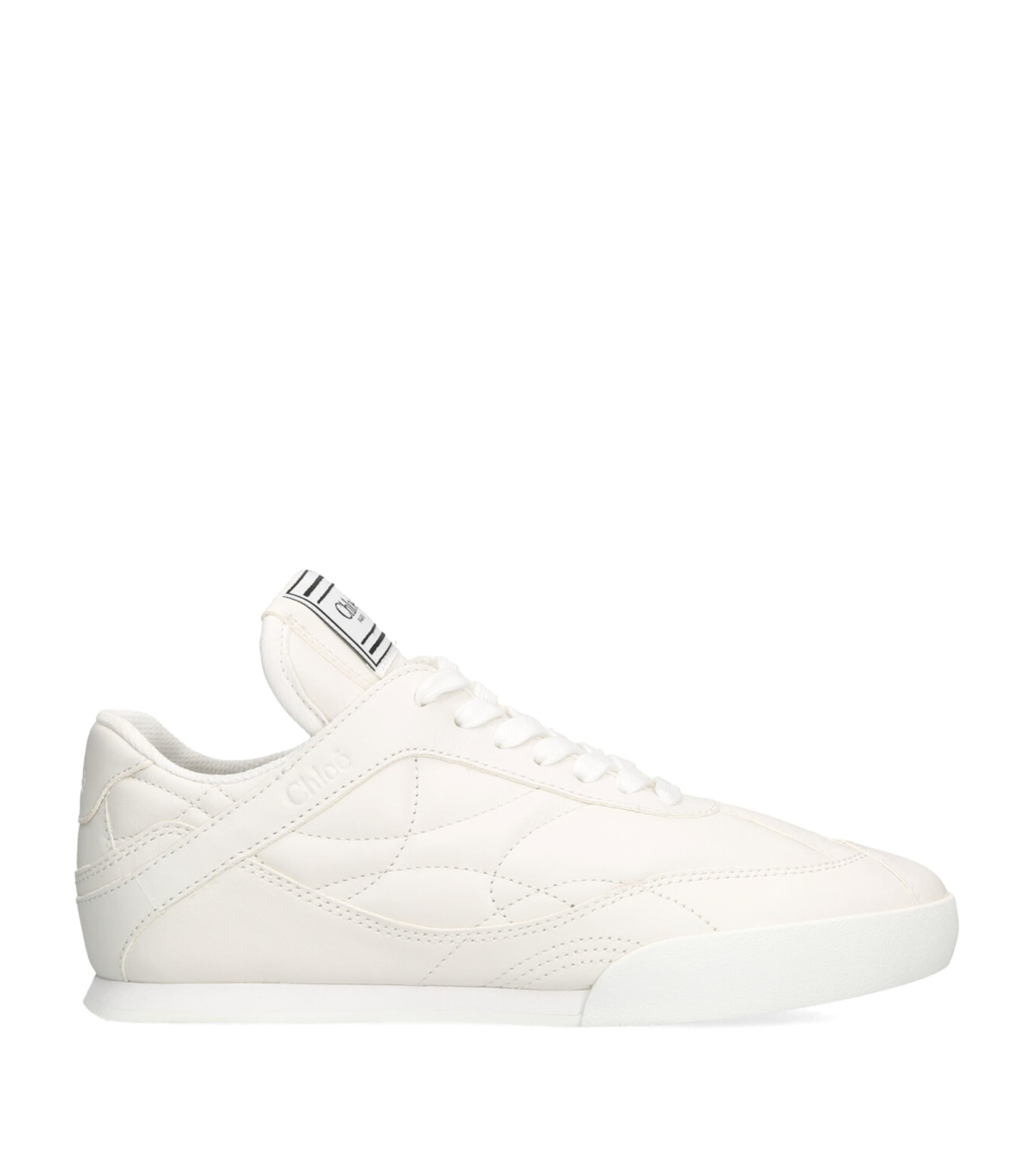Chloé Womens Leather Kick Low-Top Sneakers Winter Wht Image 1
