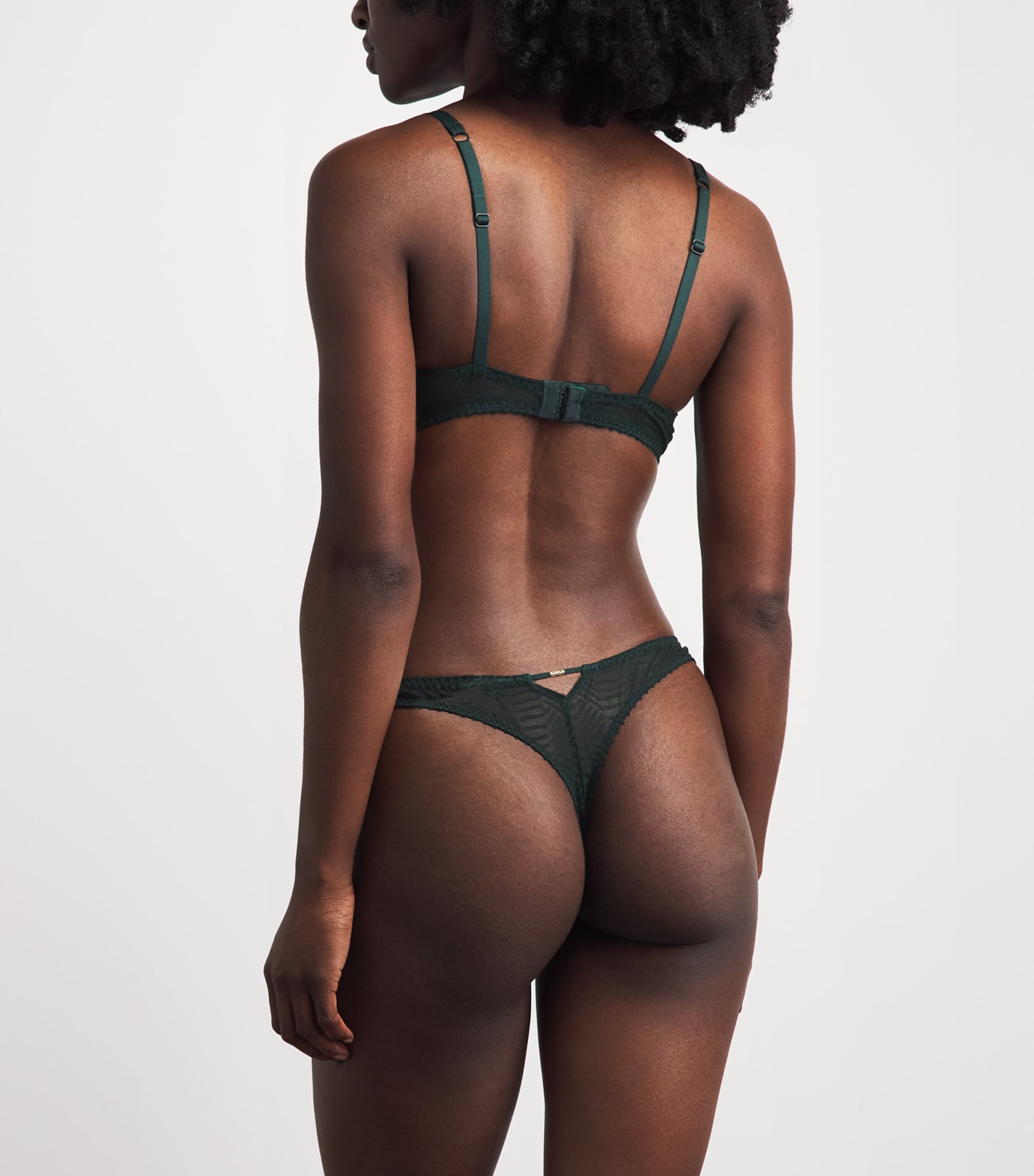 Aubade Womens Vibes Half-Cup Bra Mysterious Green Image 3