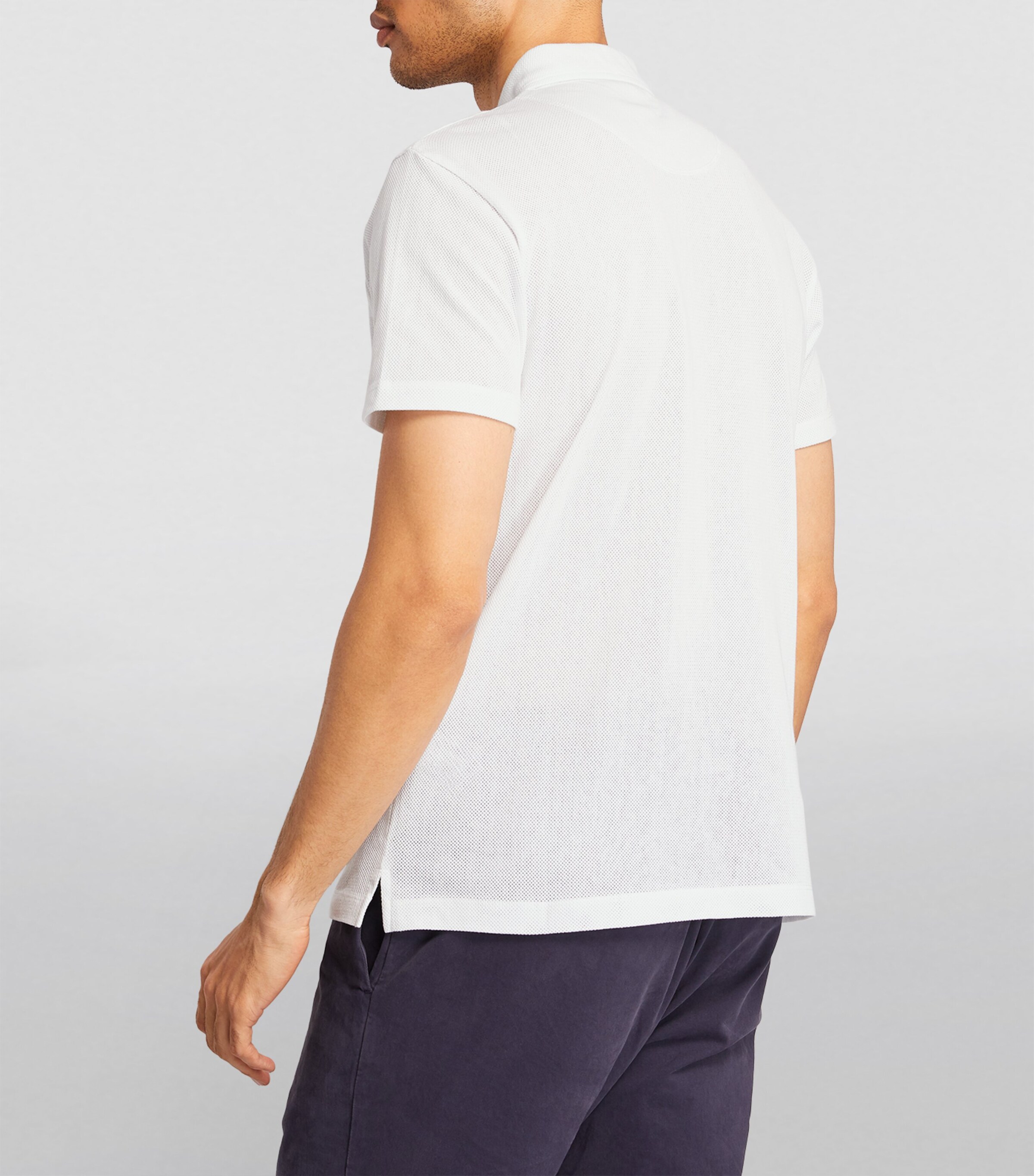 Sunspel Mens Supima Cotton Riviera Polo Shirt Whaa White Image 4