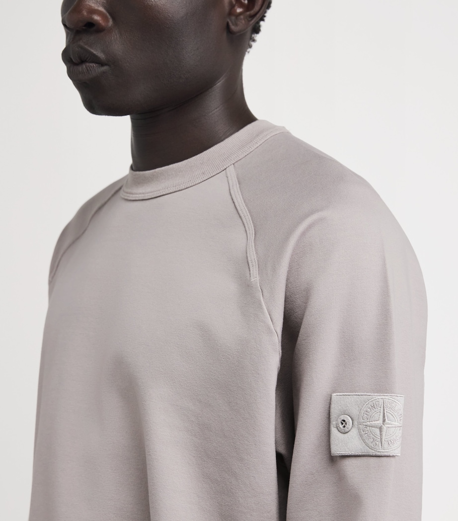 Stone Island Mens Cotton-Blend Ghost Sweatshirt Image 3
