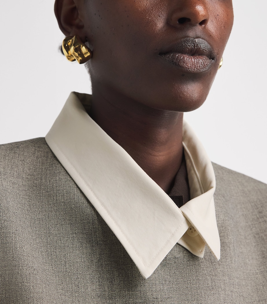 Source Unknown Womens Contrast-Collar Suki Blazer Shirt Gy Image 3