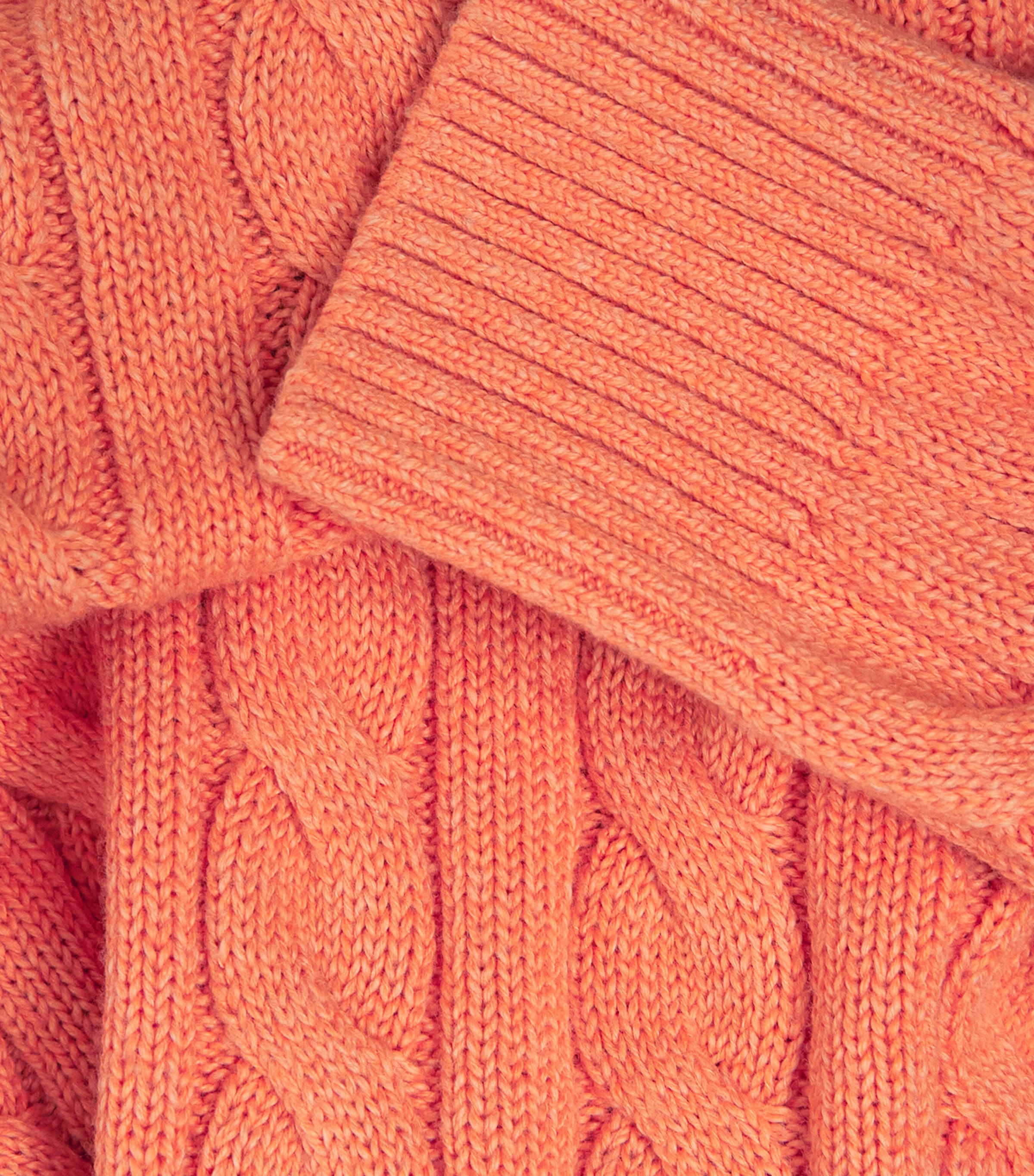 Cotton Cable-Knit Sweater ORANGE HTHR Image 5