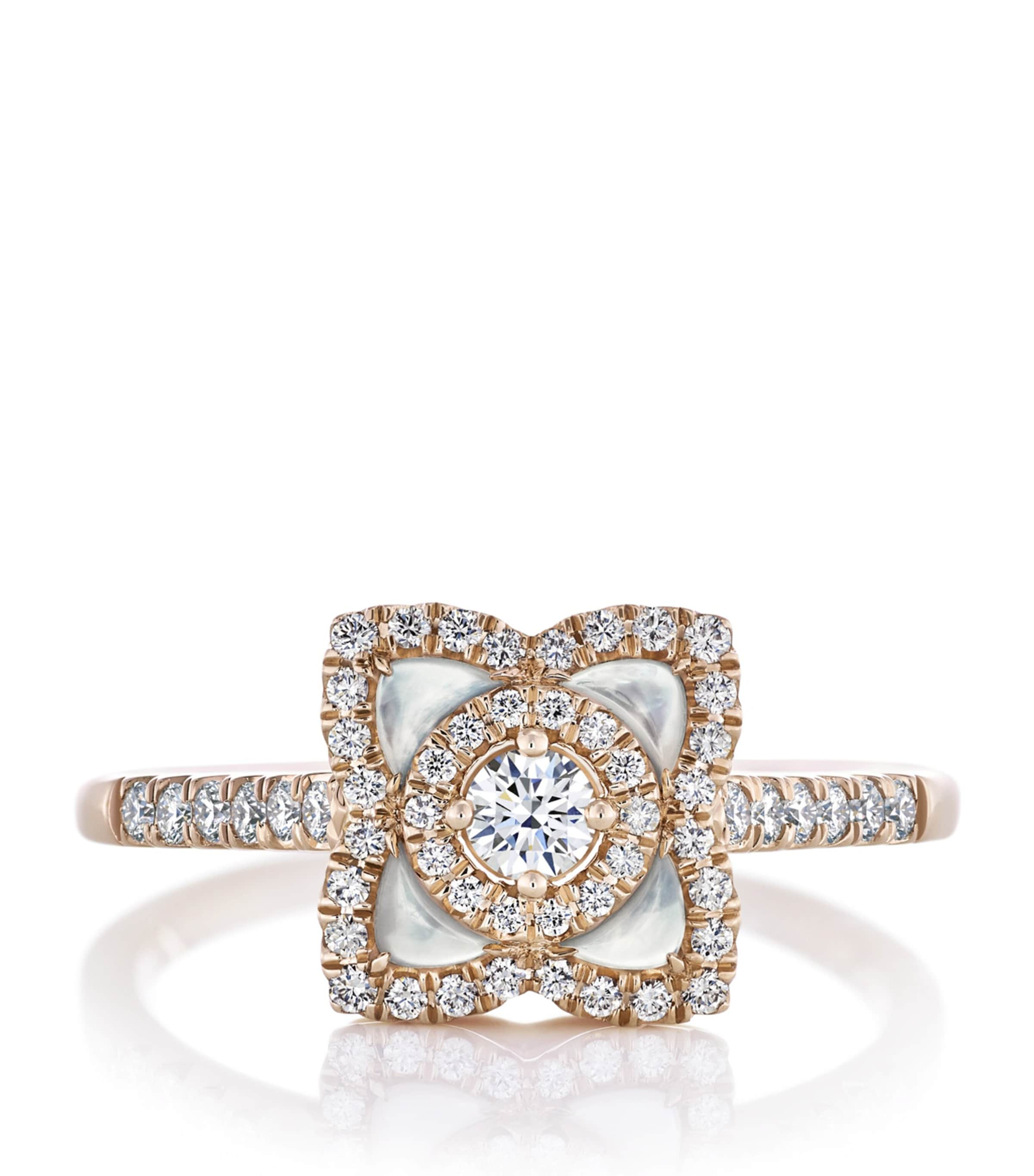 De Beers Rose Gold And Diamond Enchanted Lotus Ring