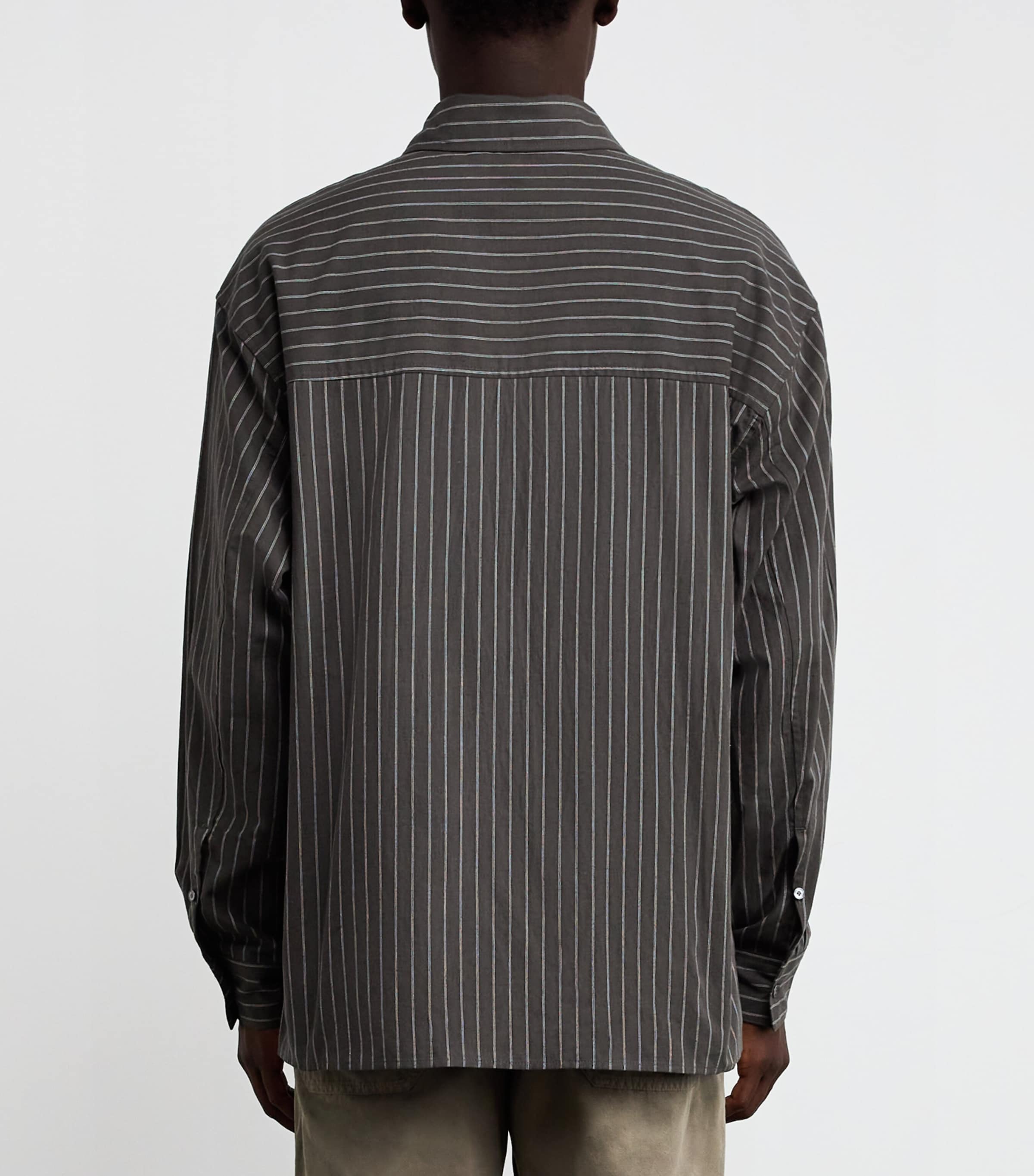 Stripe Oversized Shirt A4039-1850-BKTR Image 4