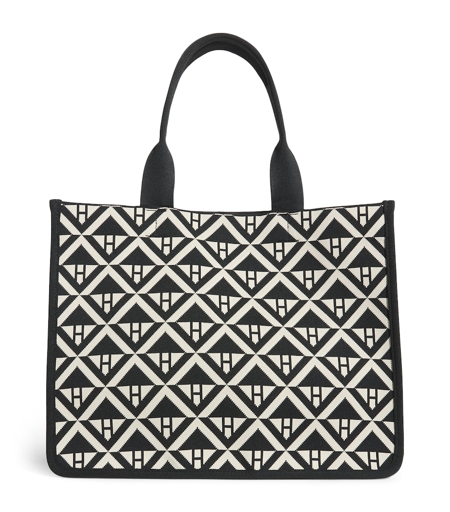 Medium Geometric Tote Bag BLACK Image 1