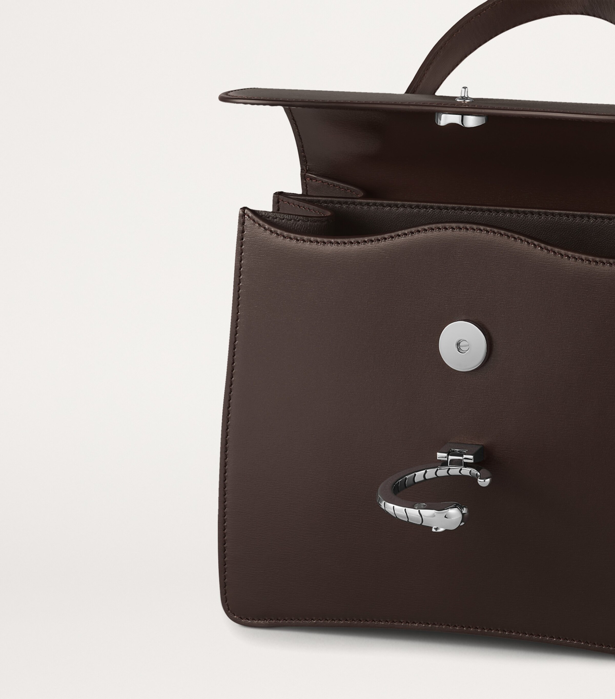 Leather Panthère De Cartier Top-Handle Bag TONKA BROWN Image 5