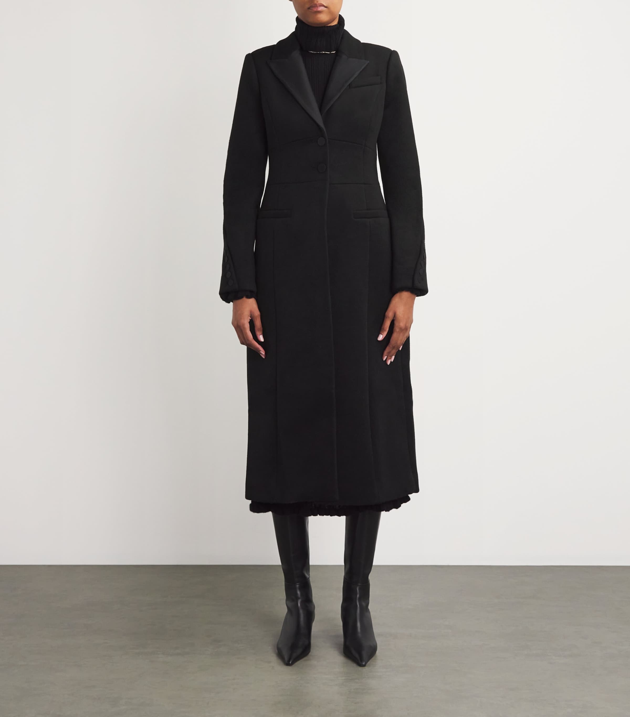 Wool-Blend Queens Coat BLACK Image 3