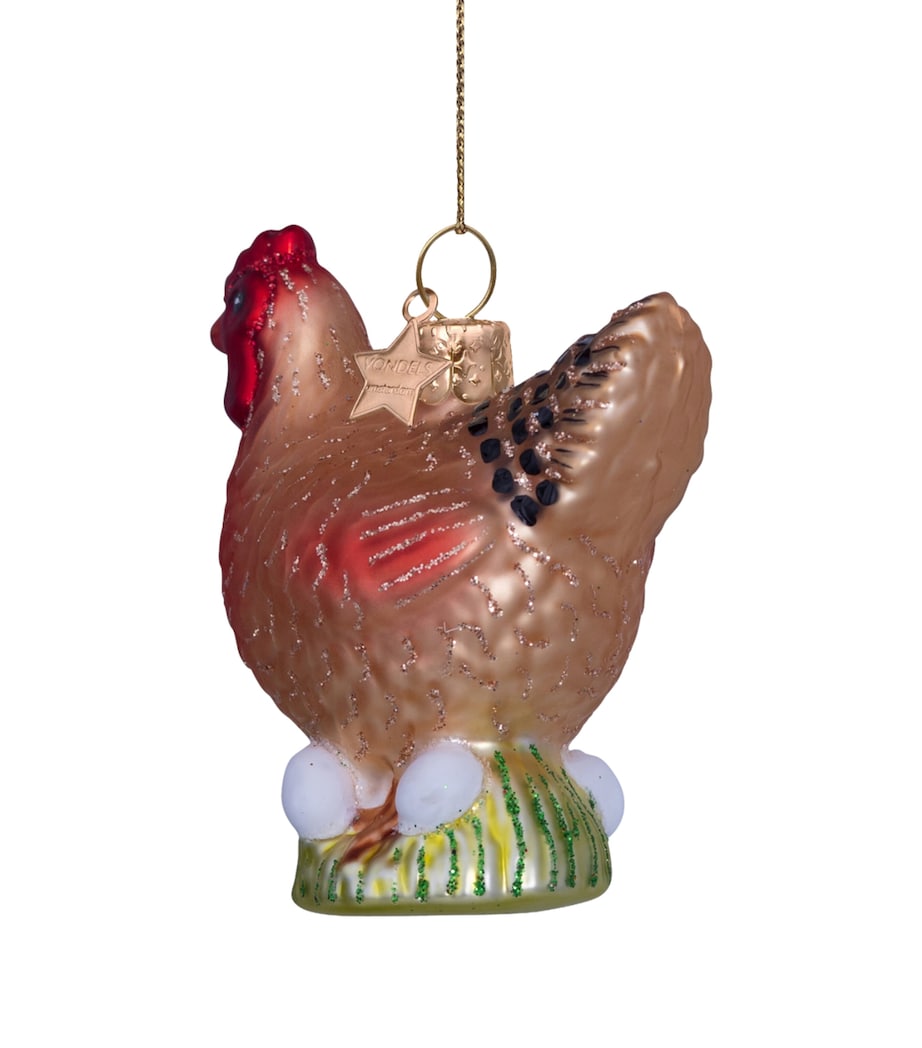 Harrods Glass Chicken Tree Decoration Brown Image 5