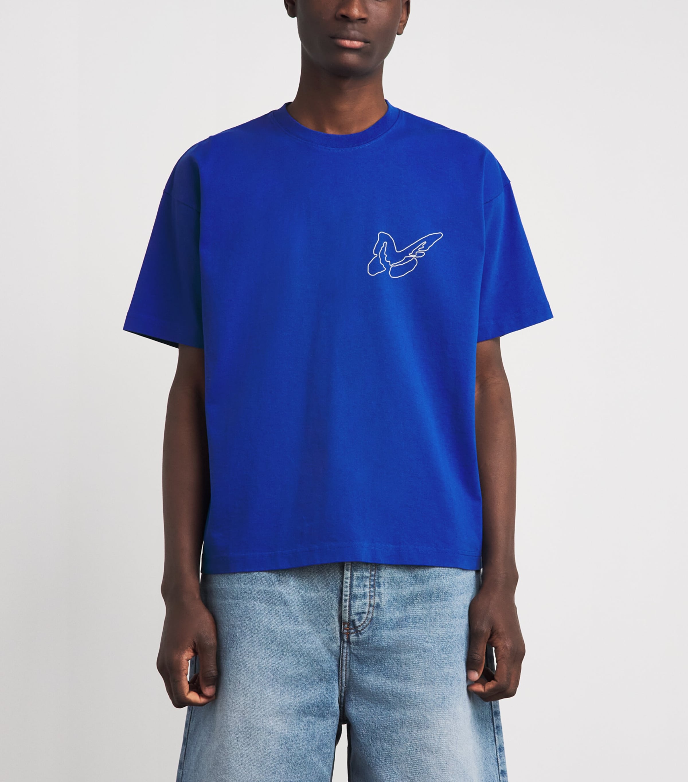 PICANTE Mens Organic Cotton Butterfly T-Shirt Royal Blue Image 4
