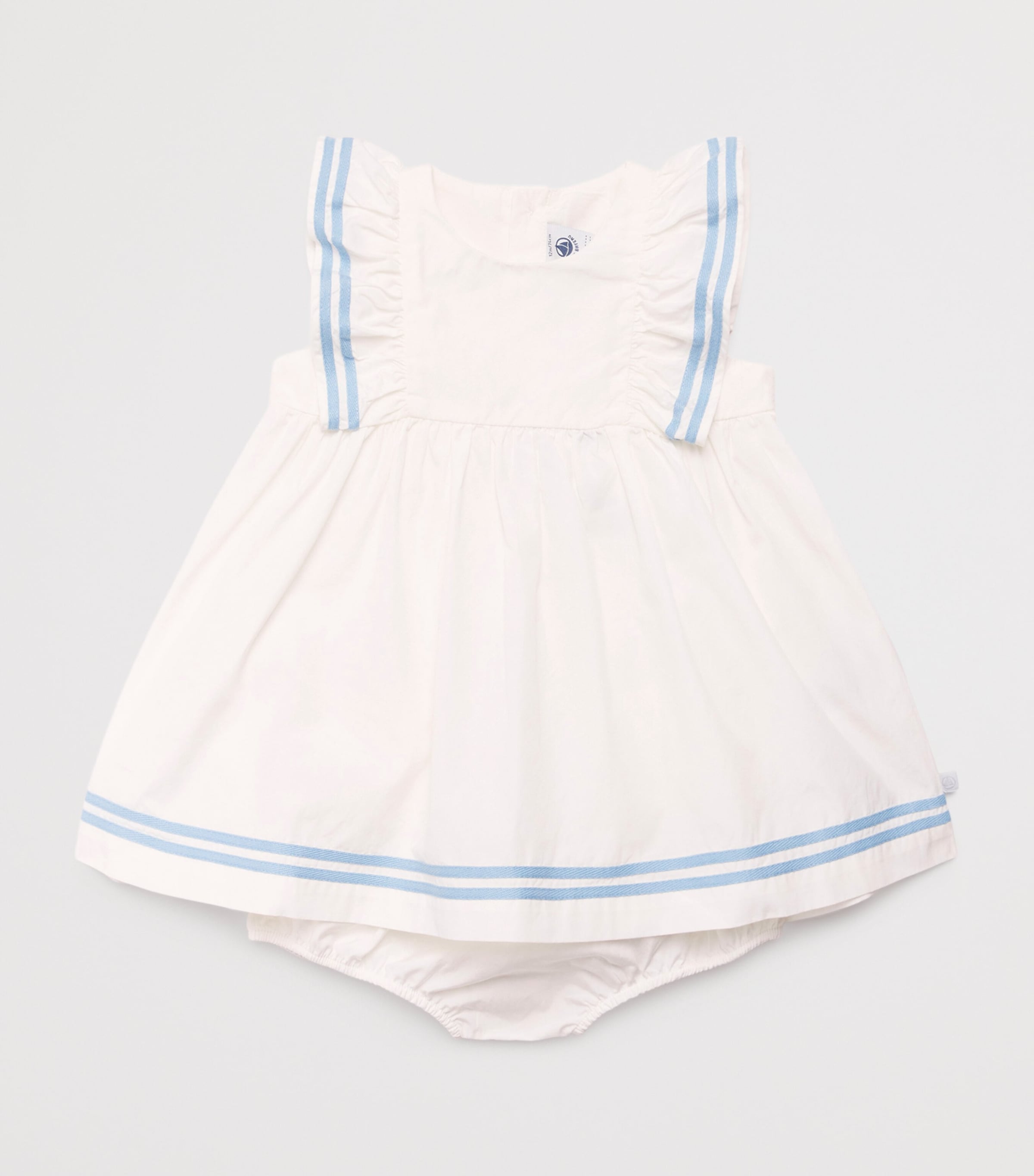 Cotton Dress and Bloomers Set (3-24 Months) MARSHMALLOW Image 3