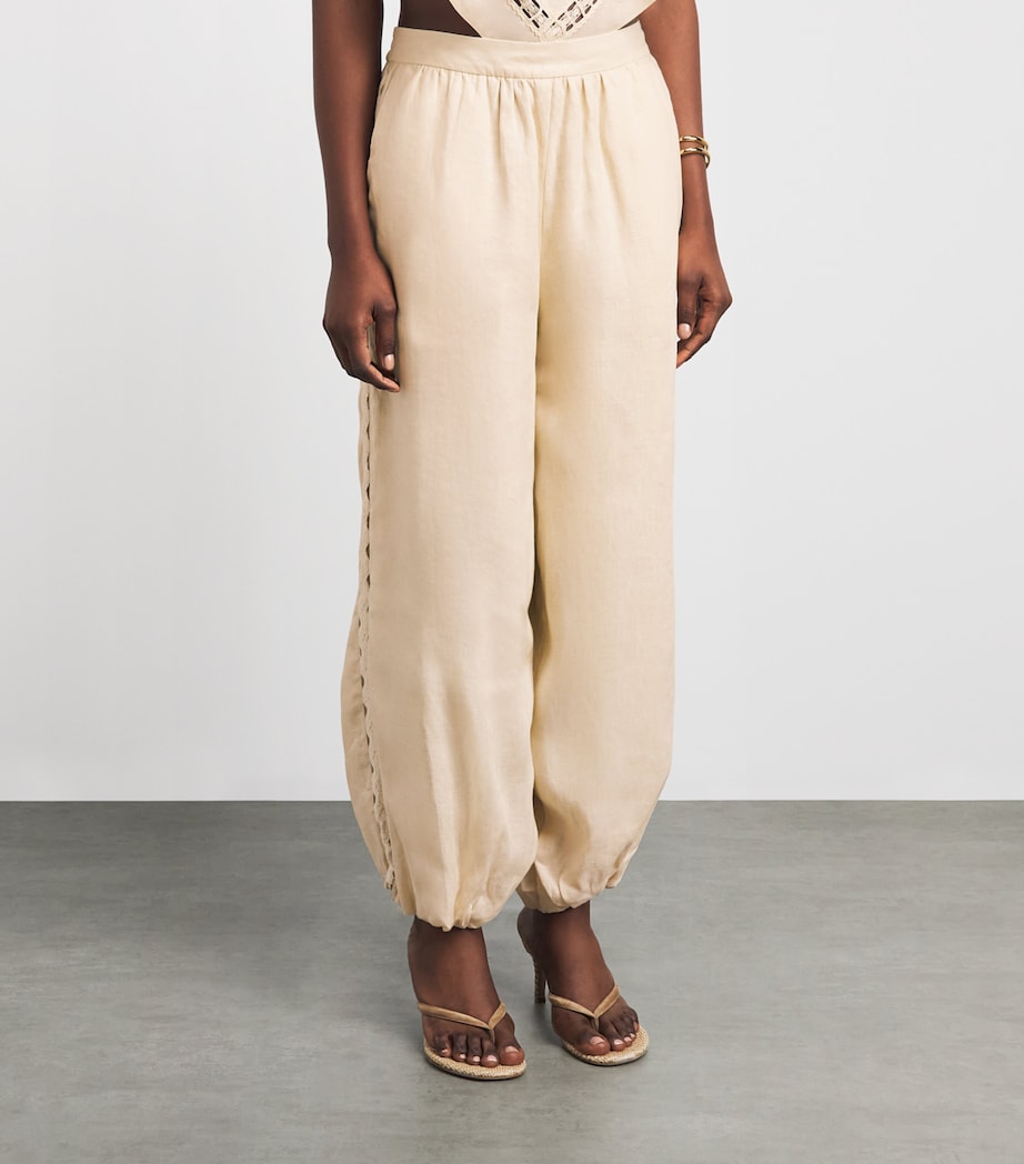 Simkhai Womens Linen-Hemp Selah Ballon Trousers Sand Image 4