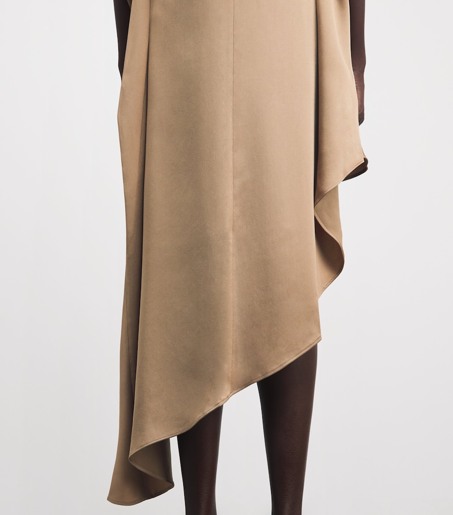Simkhai Womens Satin Sadie Midi Dress Ochre Image 5