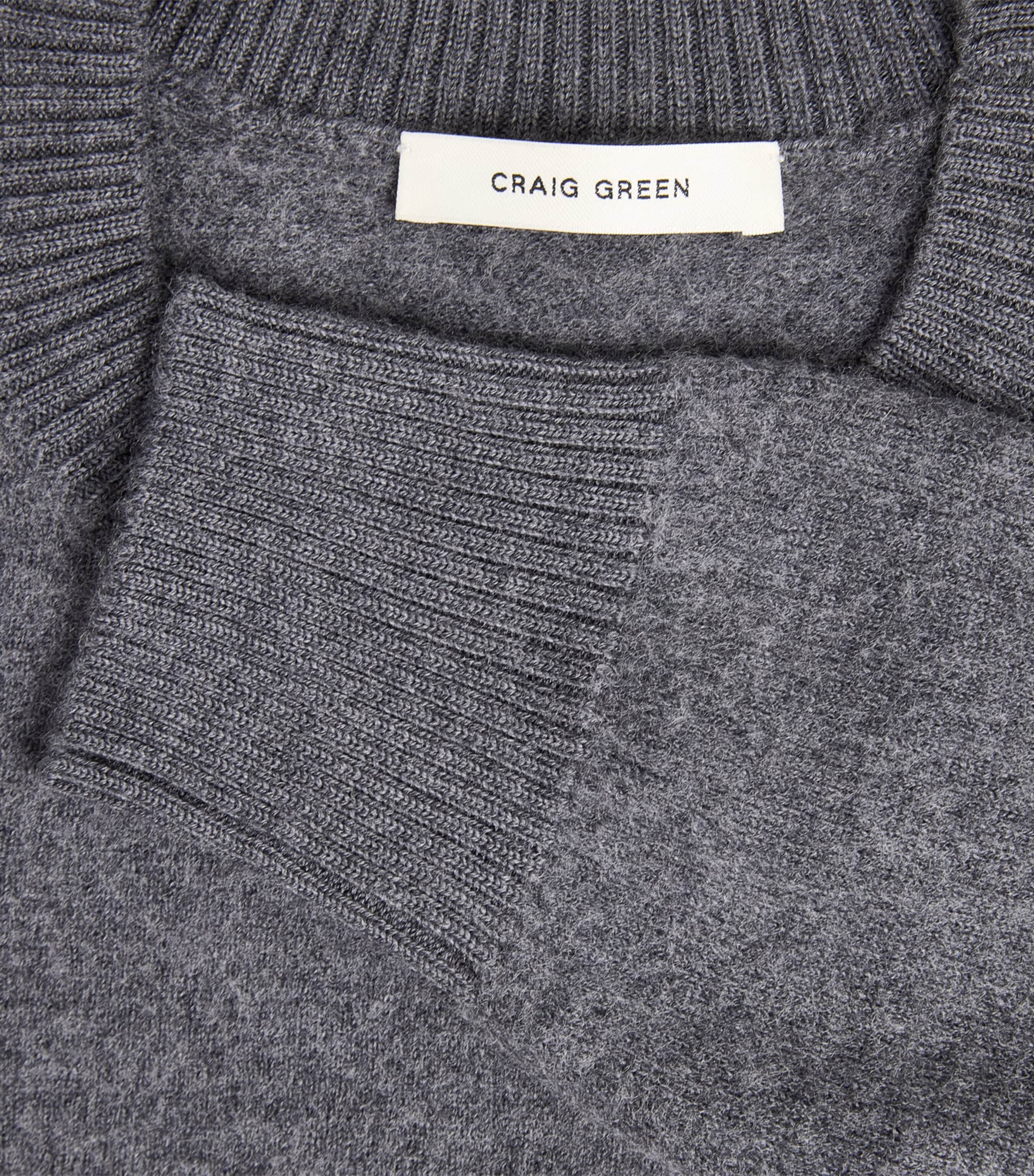 Craig Green Mens Wool Felt Stripe Sweater Grey/ Brown Image 6