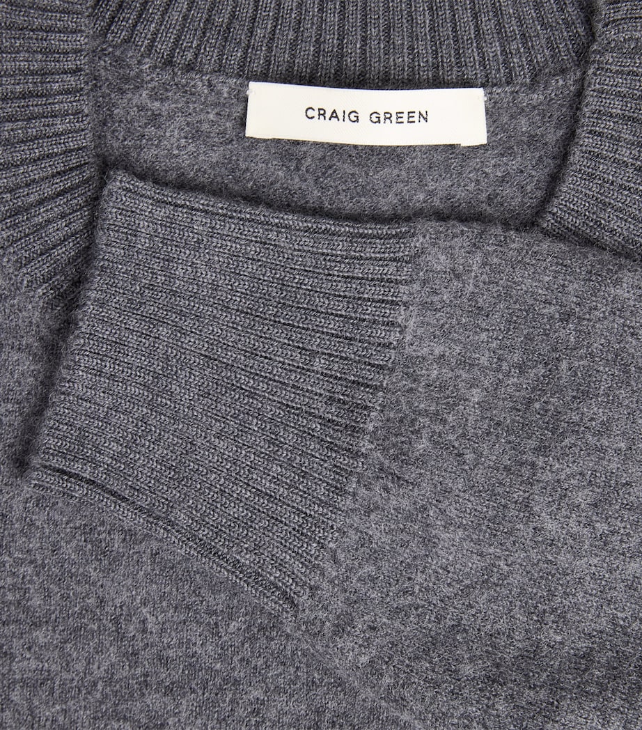 Craig Green Mens Wool Felt Stripe Sweater Grey/ Brown Image 6