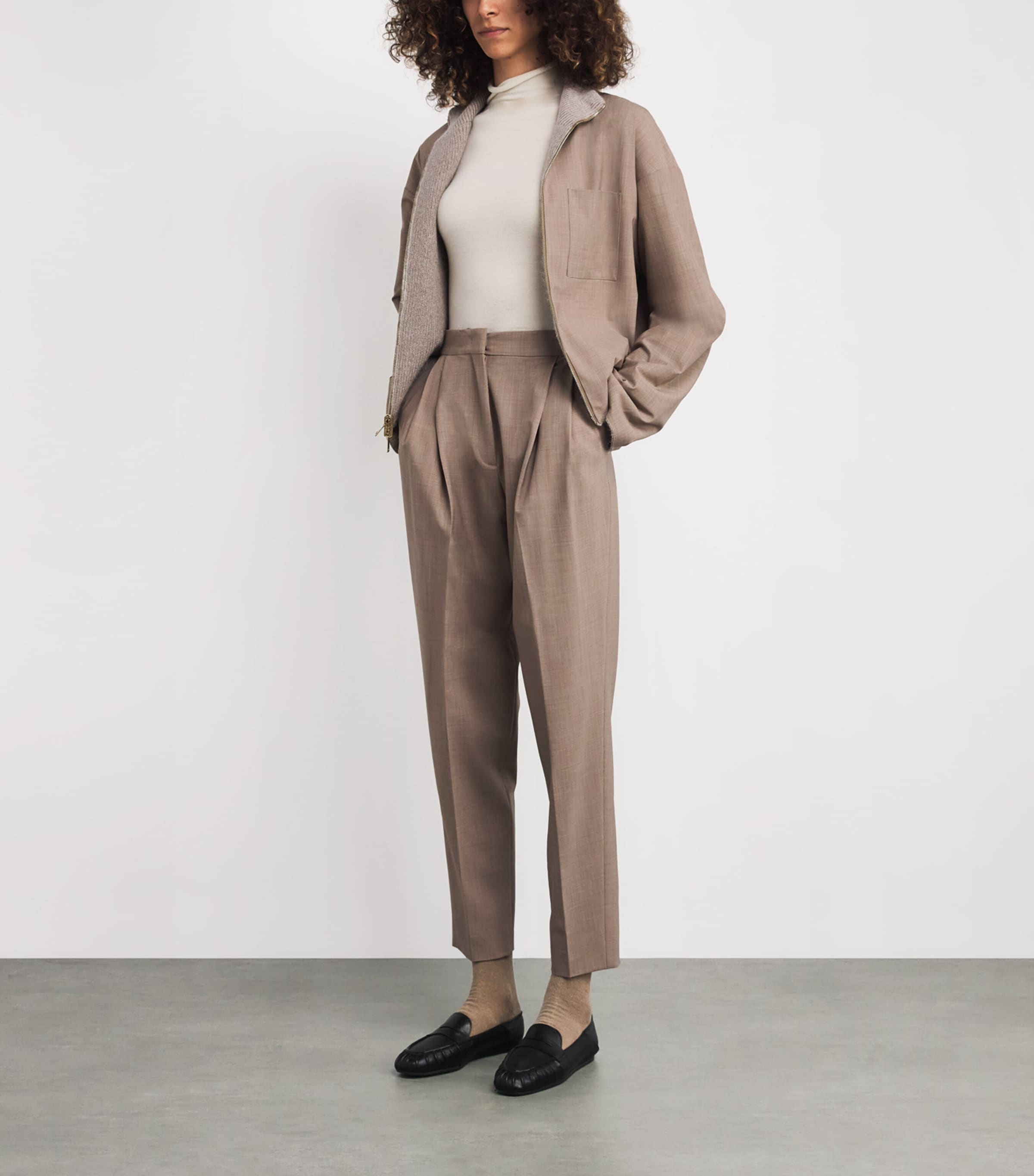 Wool-Blend High-Rise Straight Trousers 0157 ACERO Image 2