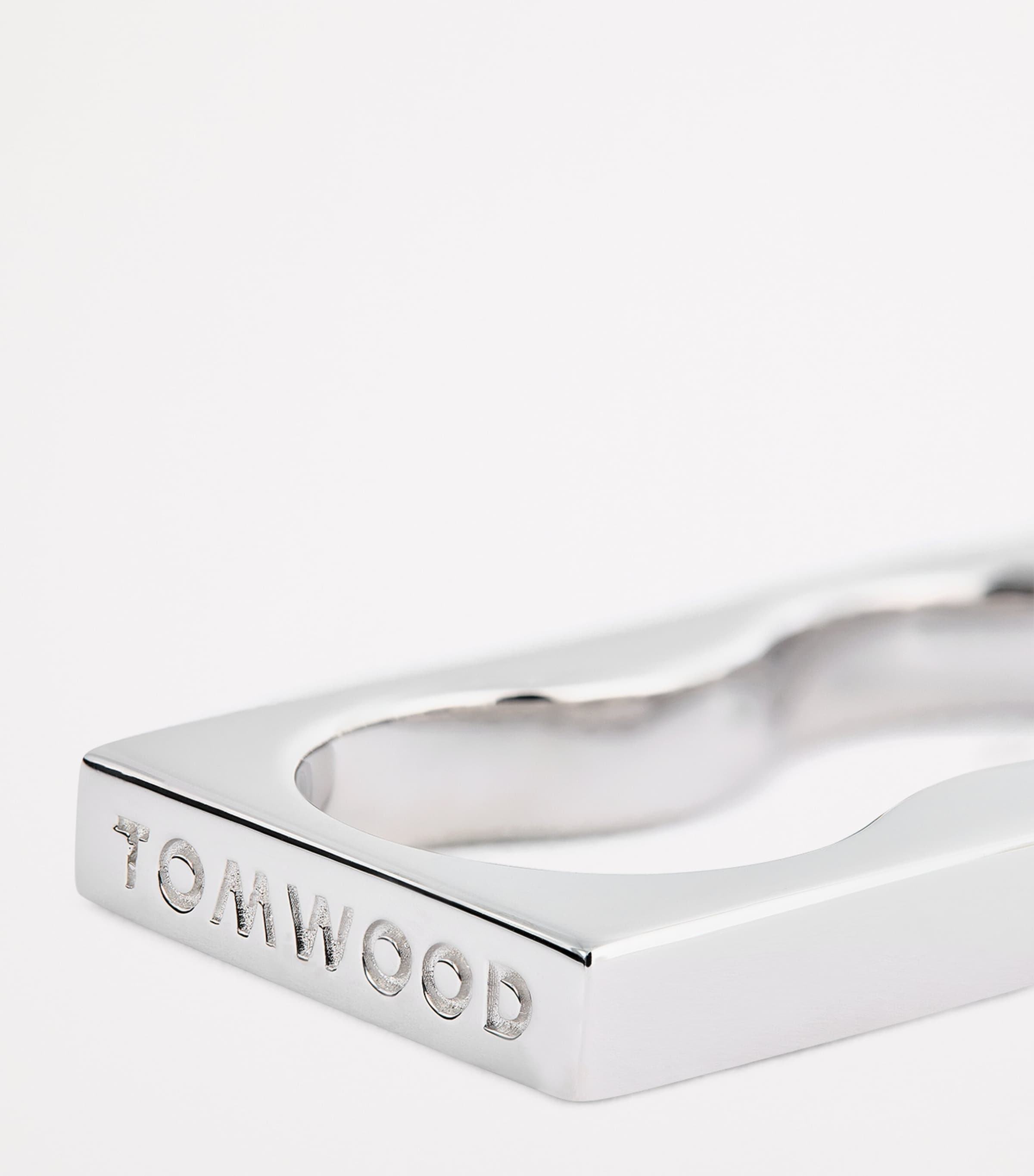 Sterling Silver Double Square Ring S925 Image 6