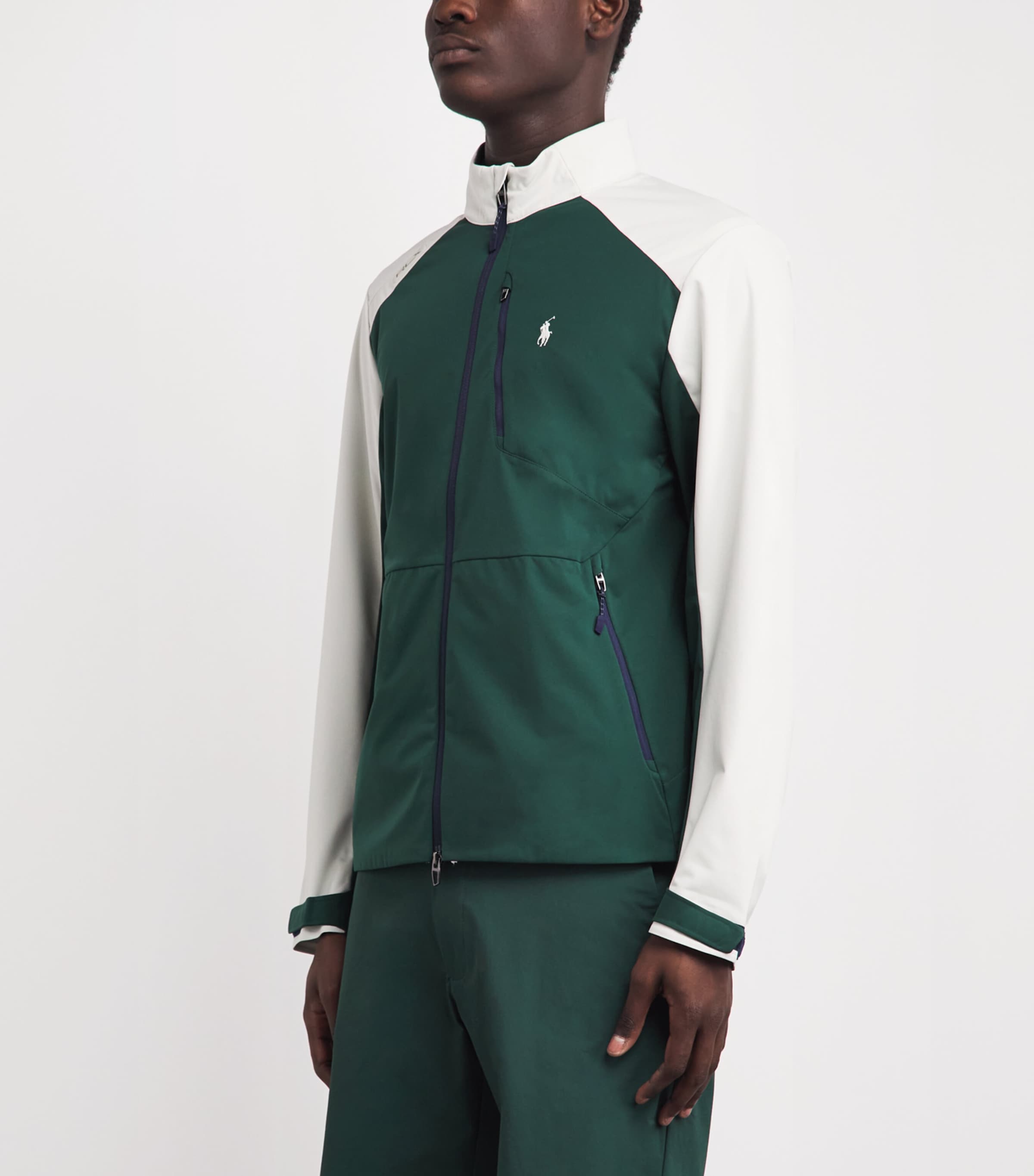 RLX Ralph Lauren Mens Colour-Block Packable Jacket Moss Agate/stn Pbble Image 4