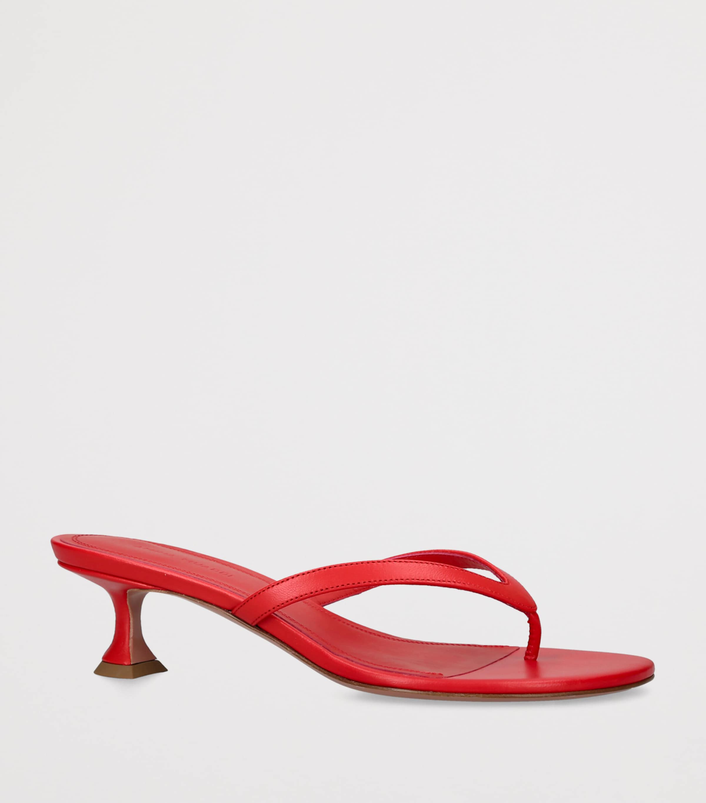 Amina Muaddi Leather Juliette Sandals 45 Red Image 3