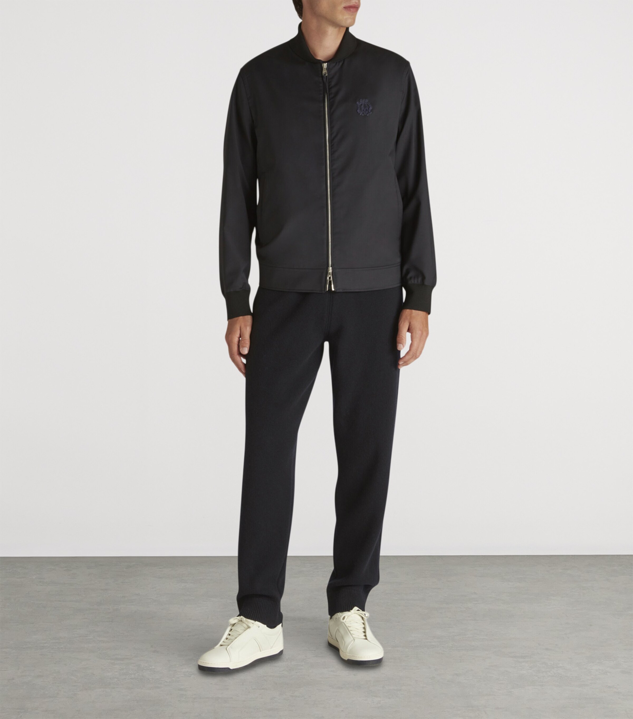 Stretch-Wool Athluxury Bomber Jacket 410NAVY Image 7