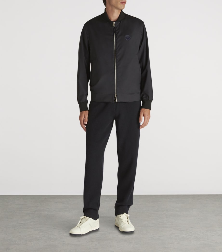 Stretch-Wool Athluxury Bomber Jacket 410NAVY Image 7