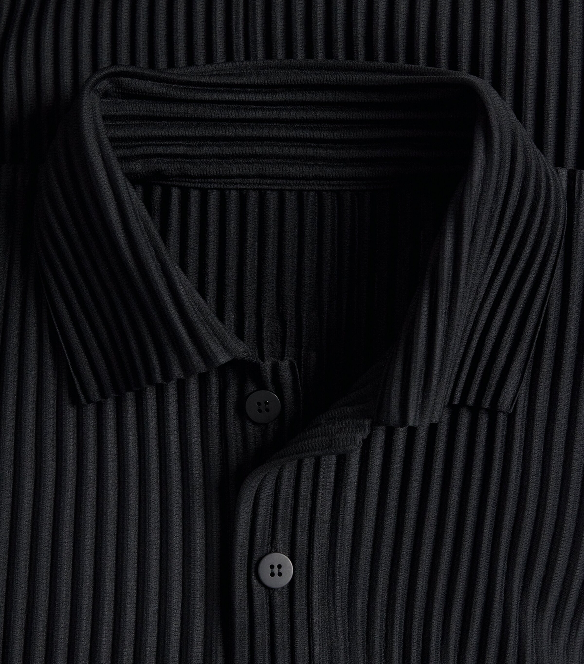 Homme Plissé Issey Miyake Mens Pleated Polo Shirt Black Image 6