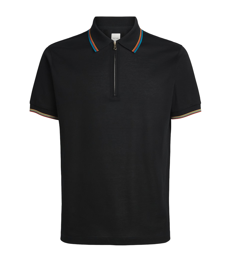 Paul Smith Mens Signature Stripe Zip-Up Polo Shirt Image 1