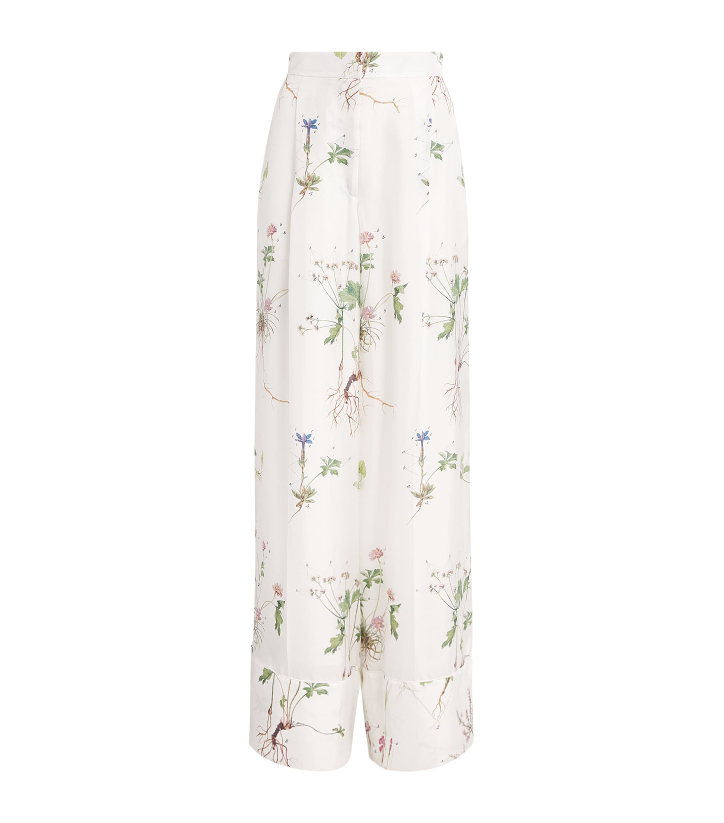 ERDEM SILK WIDE-LEG TROUSERS
