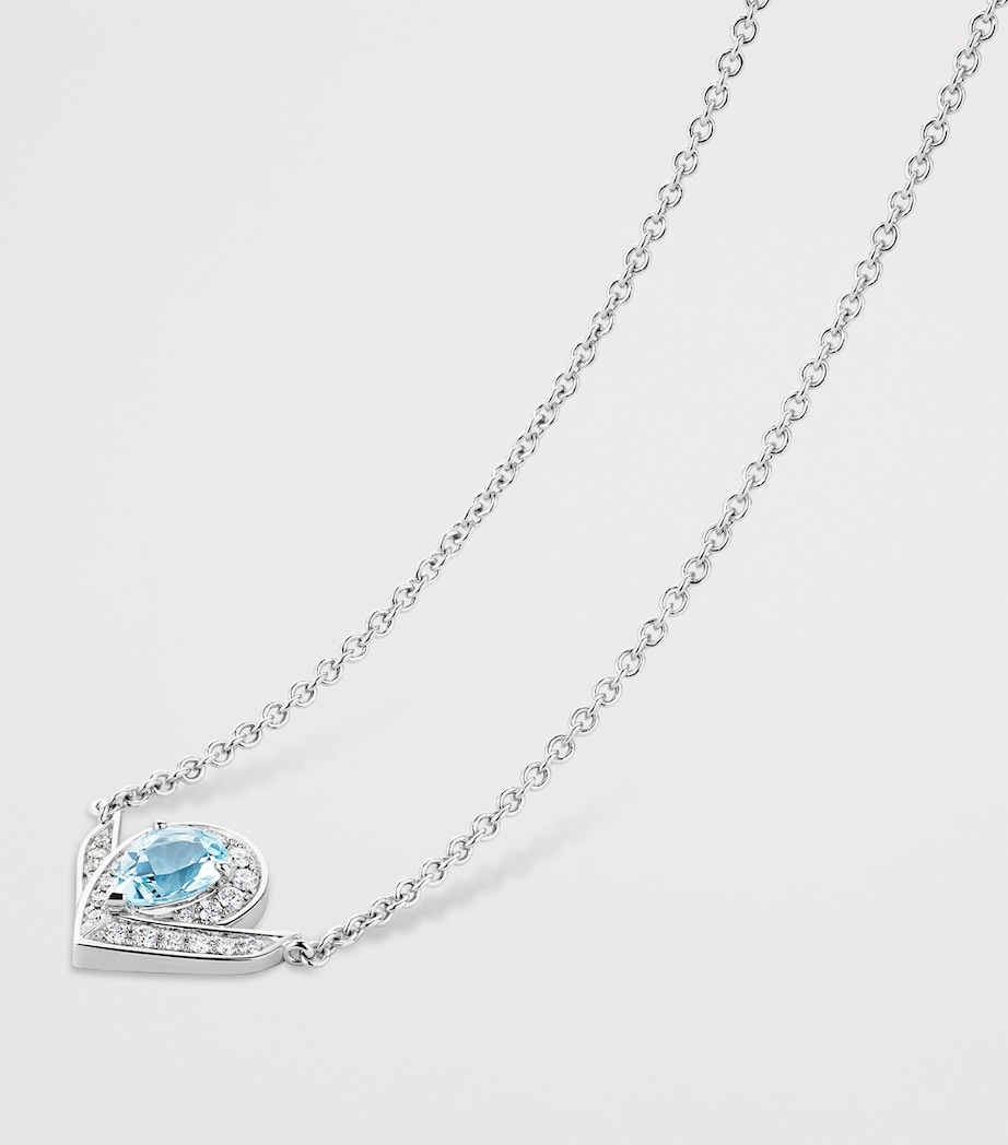 Chaumet White Gold, Diamond and Aquamarine Joséphine Aigrette Pendant Necklace White Gold Image 3