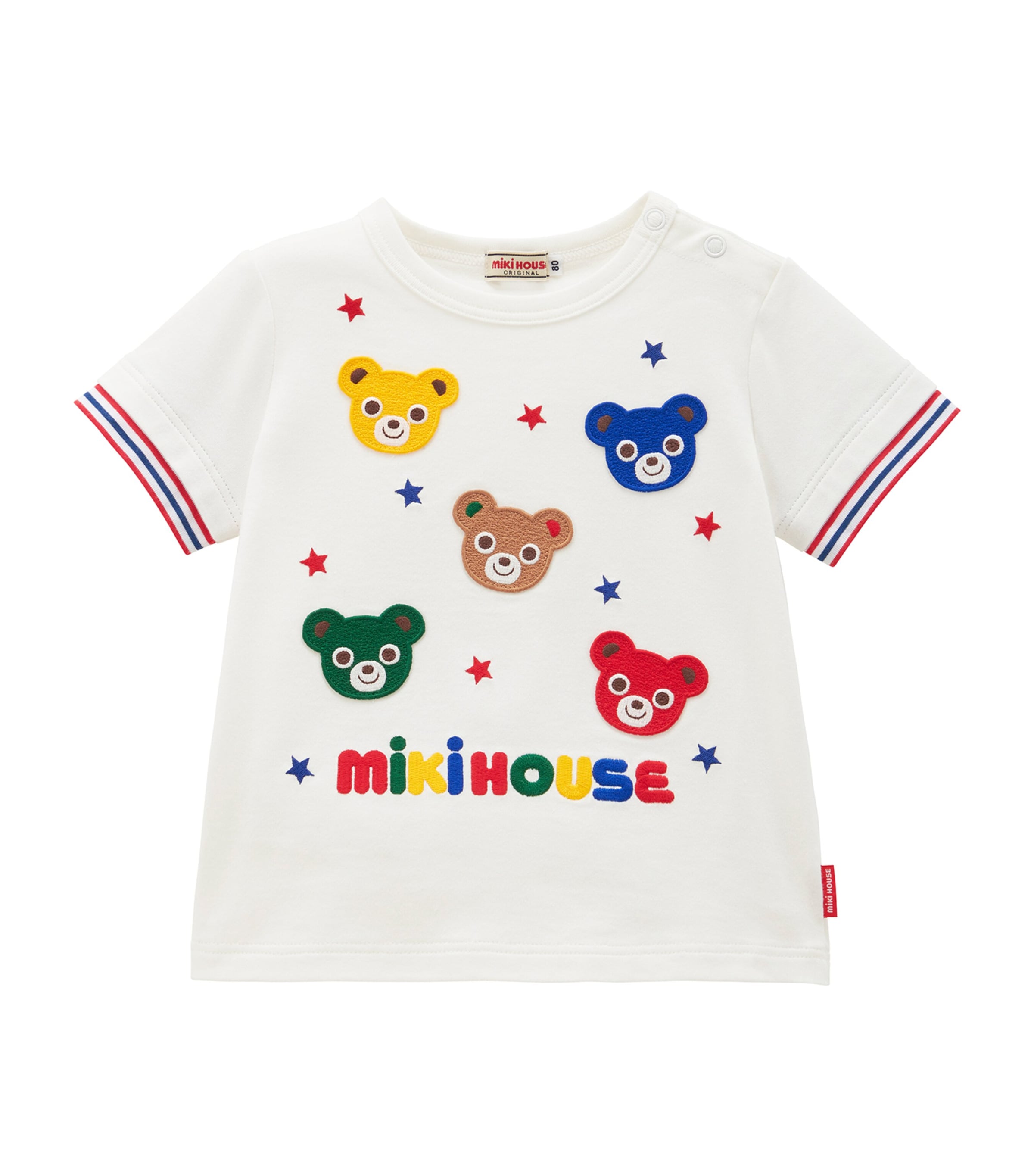 Miki House Kids' Cotton Logo T-shirt In White