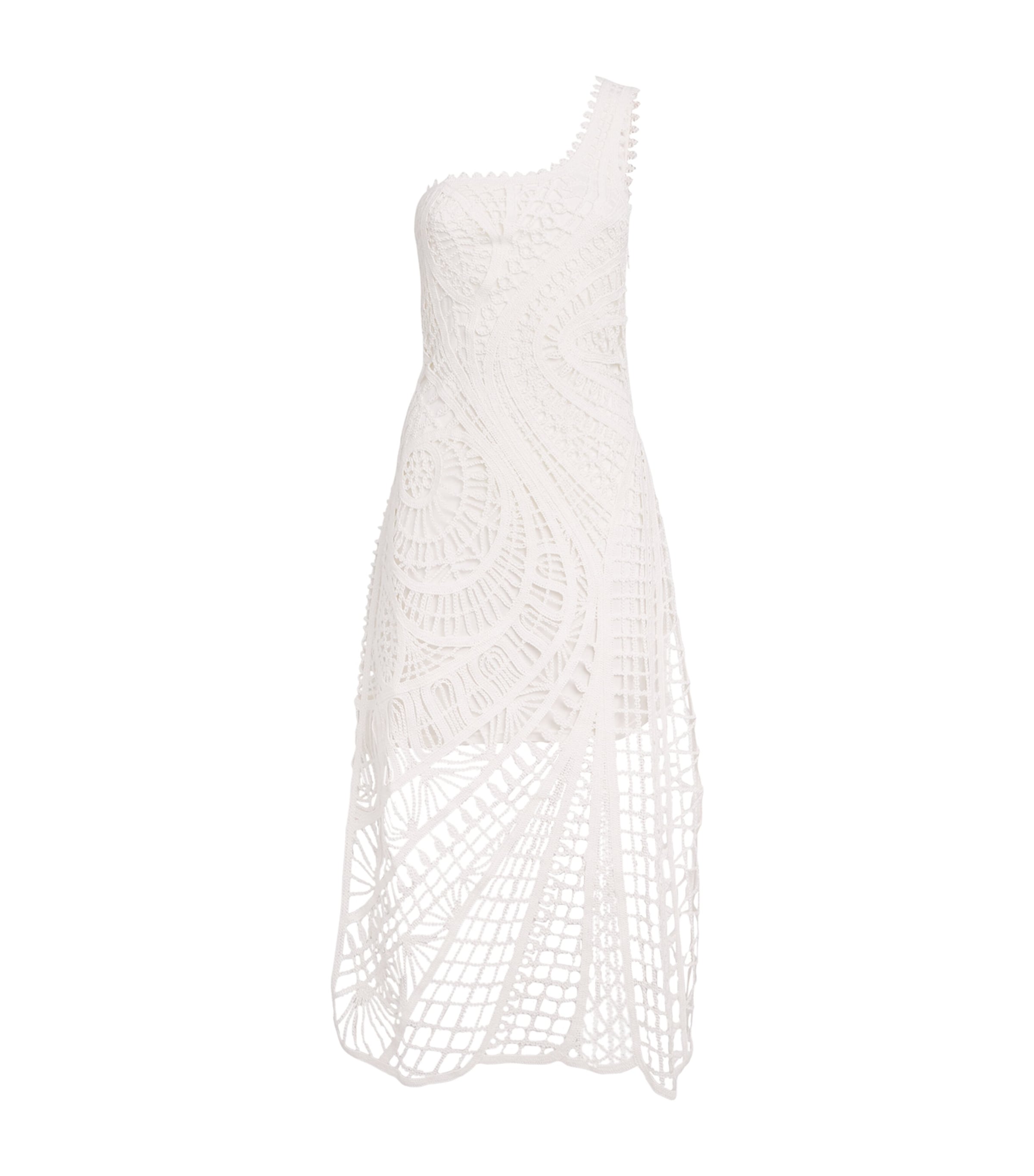 Maje Cotton Crochet Midi Dress