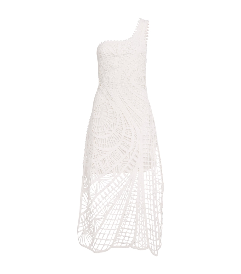 Cotton Crochet Midi Dress WHITE Image 1