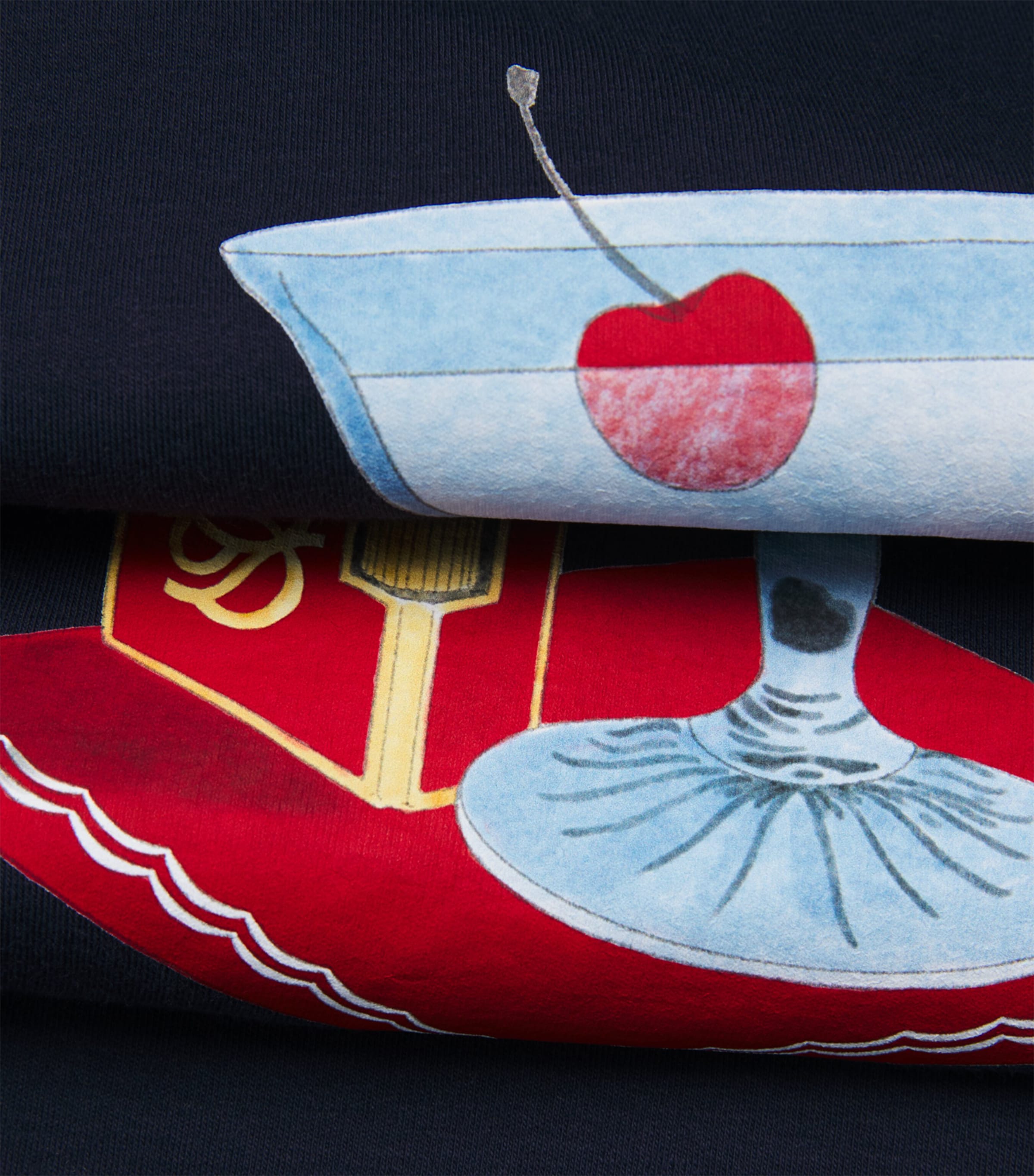 Cotton Printed T-Shirt NAVY Image 5