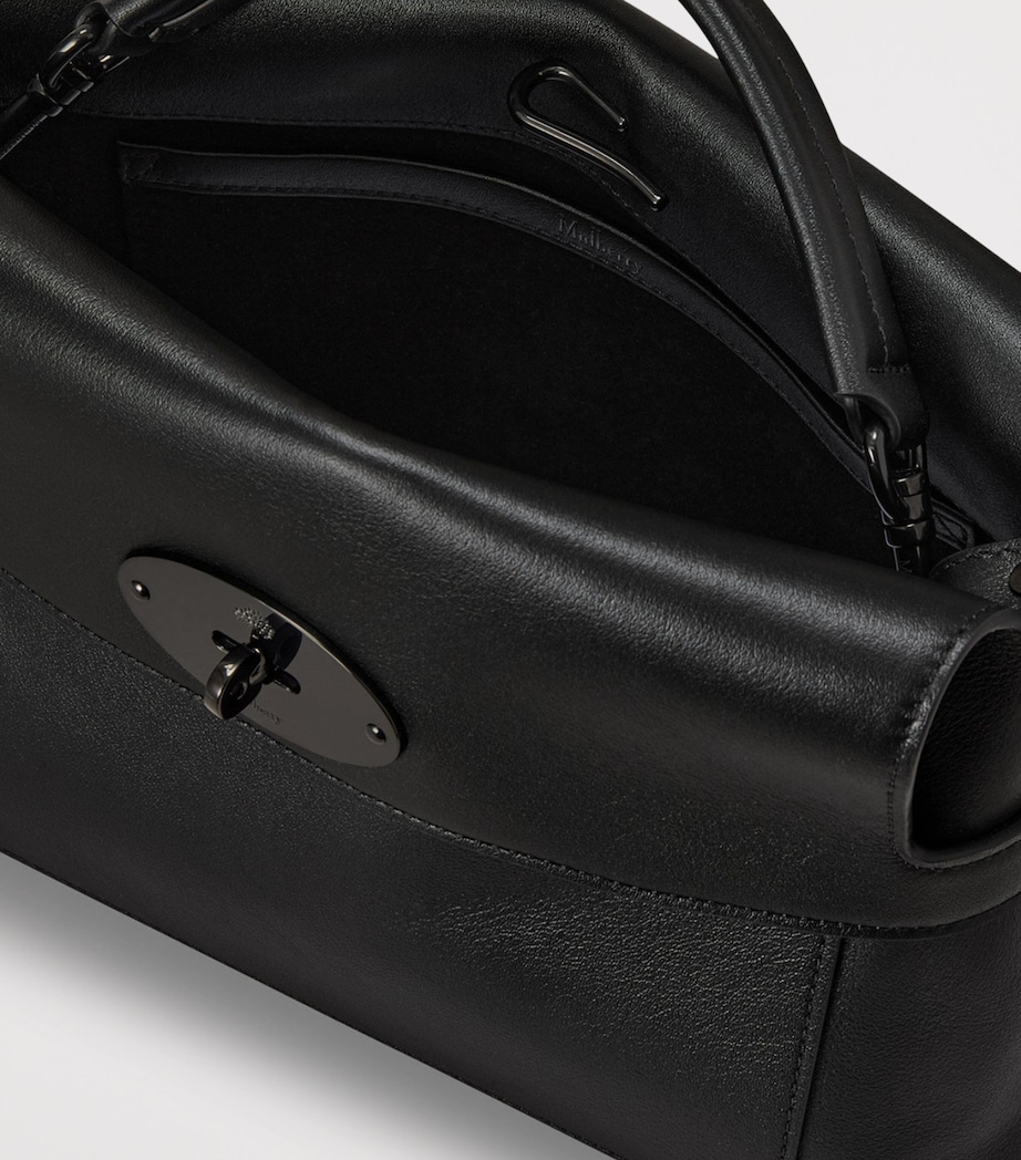 Mulberry Small Leather Stevie Top-Handle Bag Black Image 4