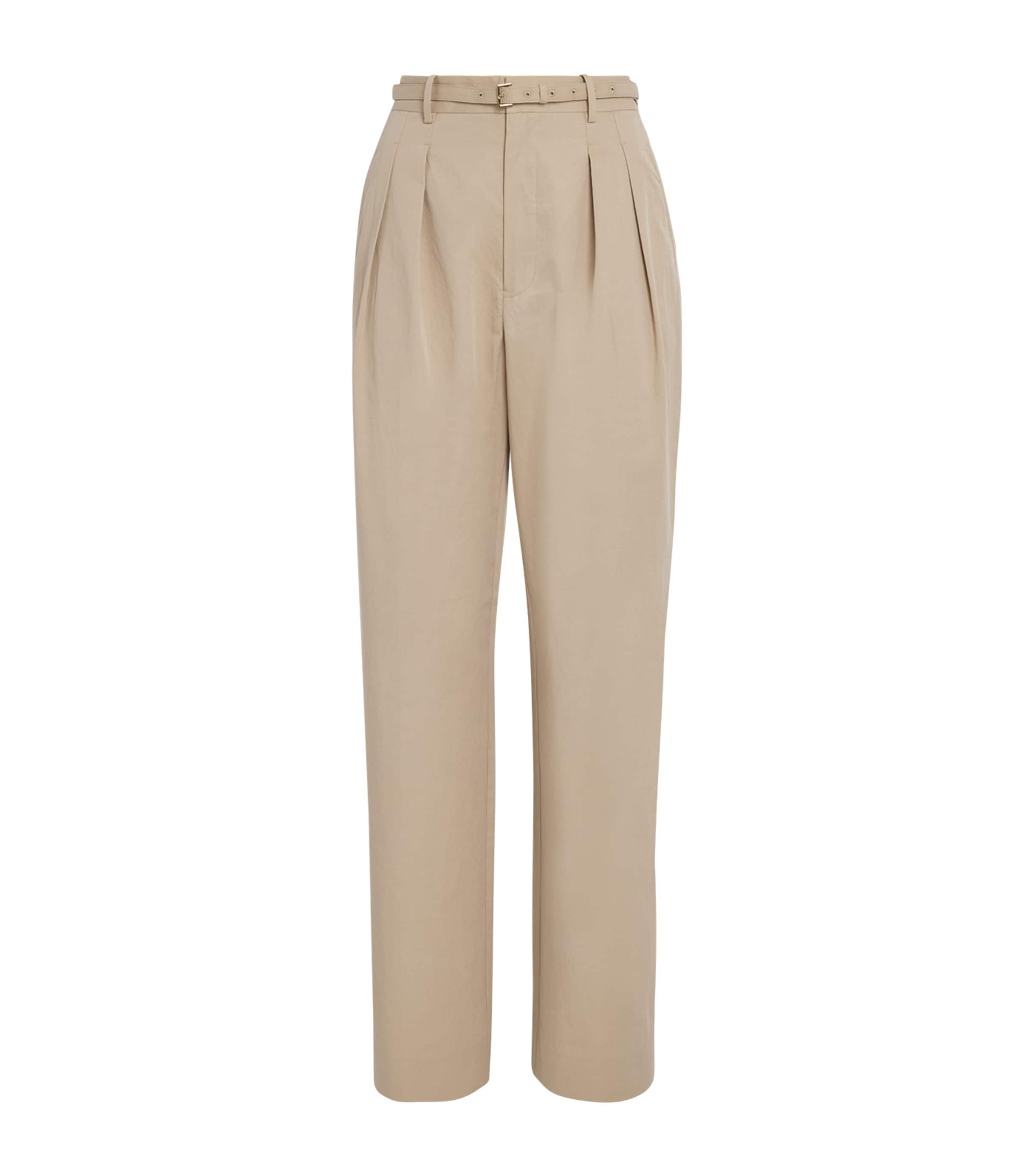 Frame The Pleated Stilt Trouser In Light Khaki In Neutral