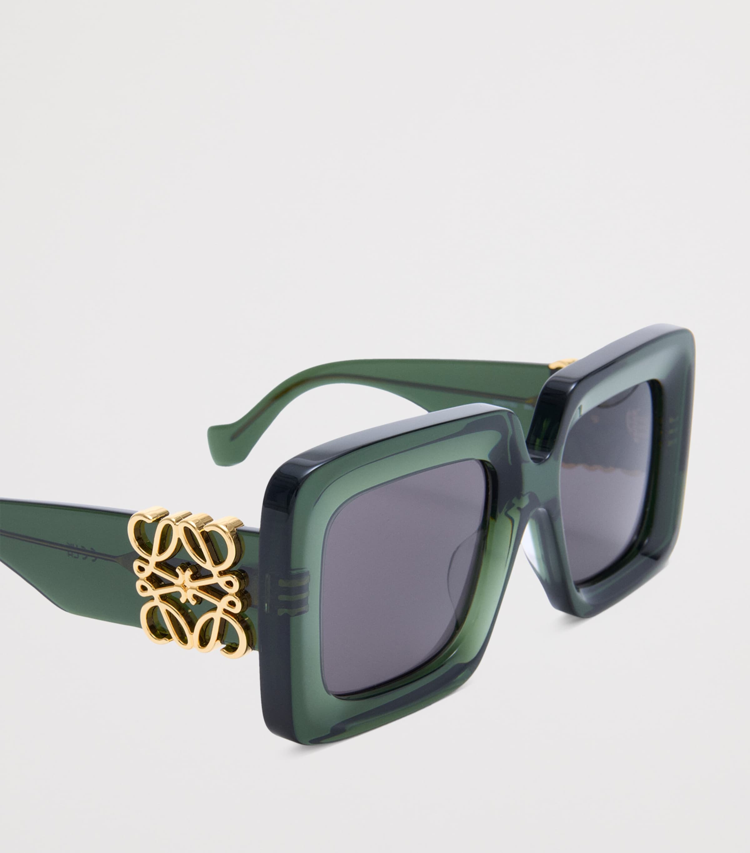 Bevelled Square Sunglasses DARK GREEN Image 4