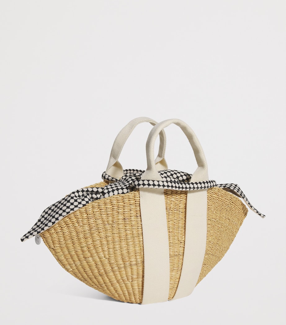Muun Mini Straw Sophie Tote Bag Natrual Ecru Delft T Image 3