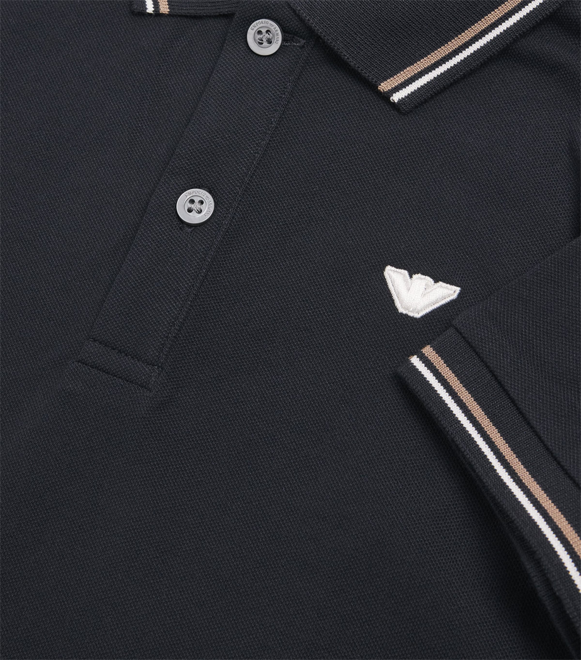 Stretch-Cotton Logo Polo Shirt (4-16 Years) ICONICO 0920 BLU NAV Image 3