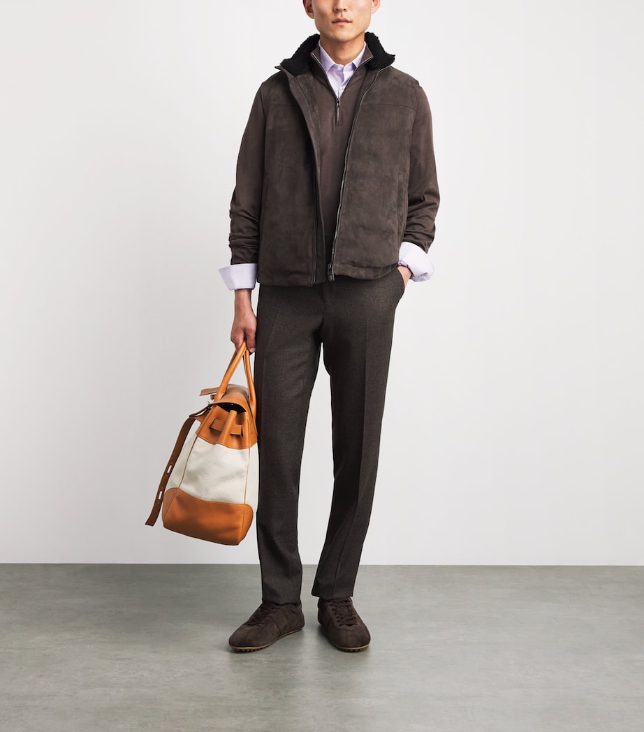 Fioroni Cashmere Mens Sea Island Cotton-Cashmere Quarter-Zip Sweater Image 2