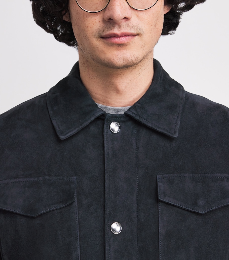 Suede Padded Field Jacket BLU Image 6