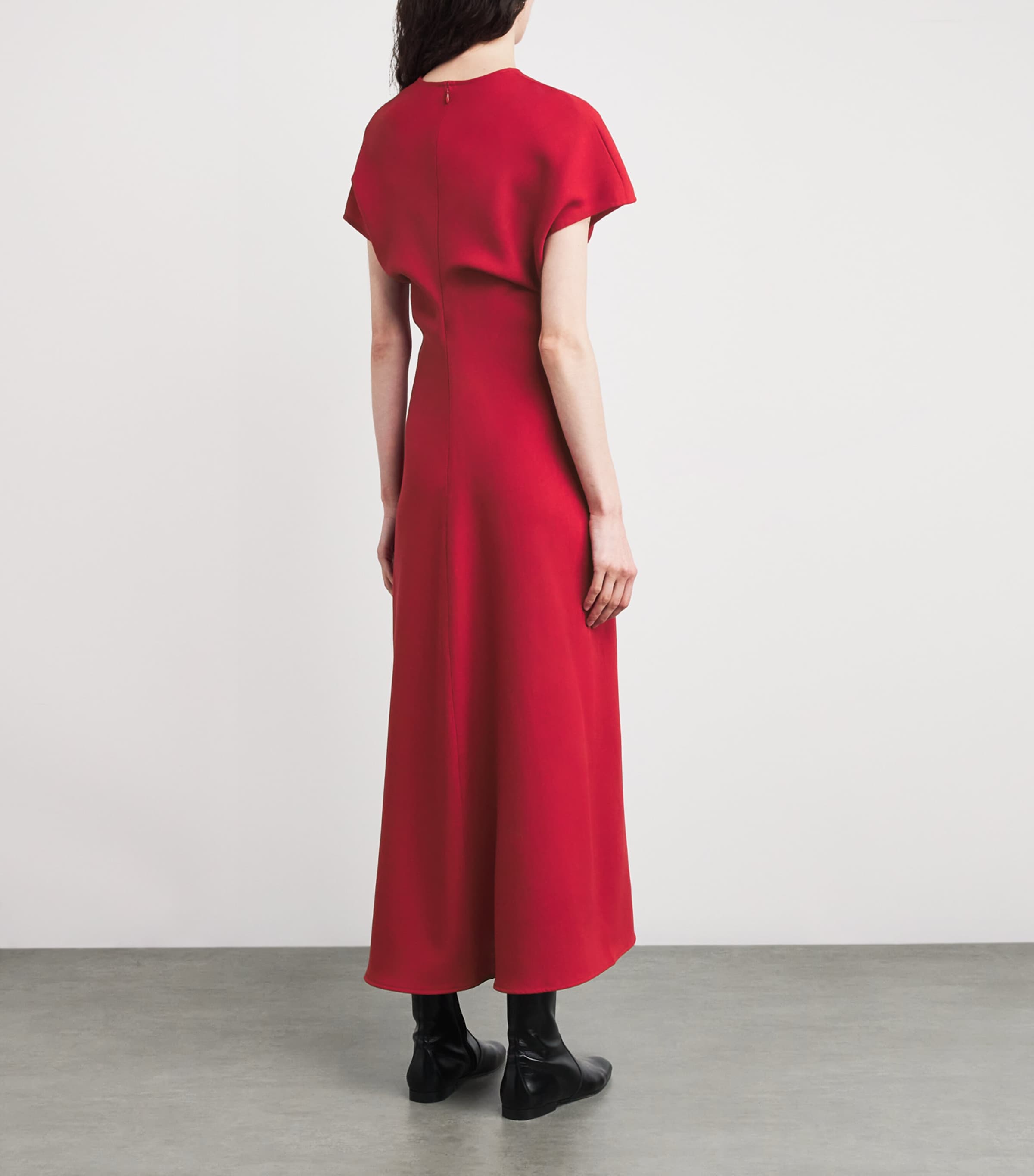 Wool Slouch-Waist Midi Dress 344 POPPY Image 3