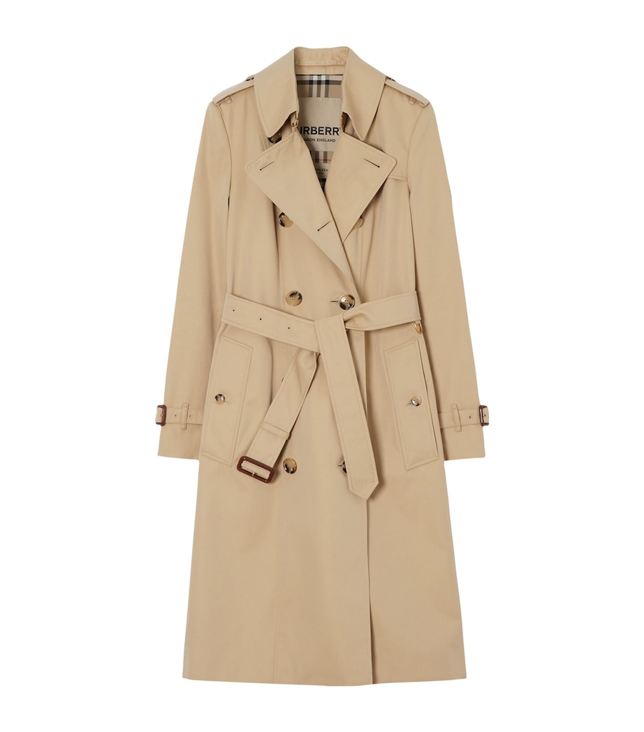 Gabardine Chelsea Long Trench Coat HONEY Image 1
